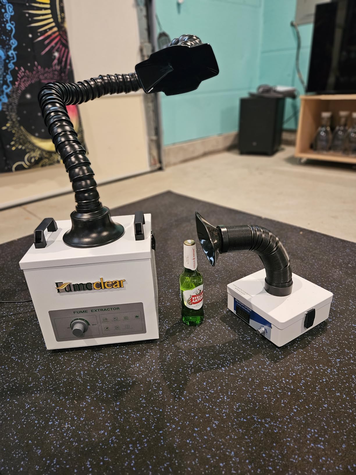 FumeClear FC-100A Fume Extractor Low-Noise & High Iodine 3-Stage Filtration | For Garages, Workshops, Soldering & Laser & welding & Nail Odor Smoke Removal, 118CFM Suction, 100W with 12pcs H13 Filters customer photo 1