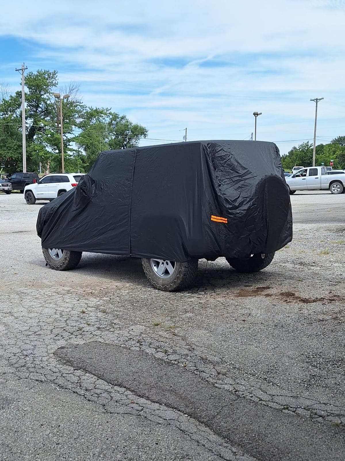 X AUTOHAUX 210D Oxford SUV Car Cover for Jeep Wrangler JK JL 2007-2021 | for Jeep Wrangler JK JL 2DR, Outdoor Waterproof, Sun Rain Dust Wind Snow Protection, Dark Green customer photo 1