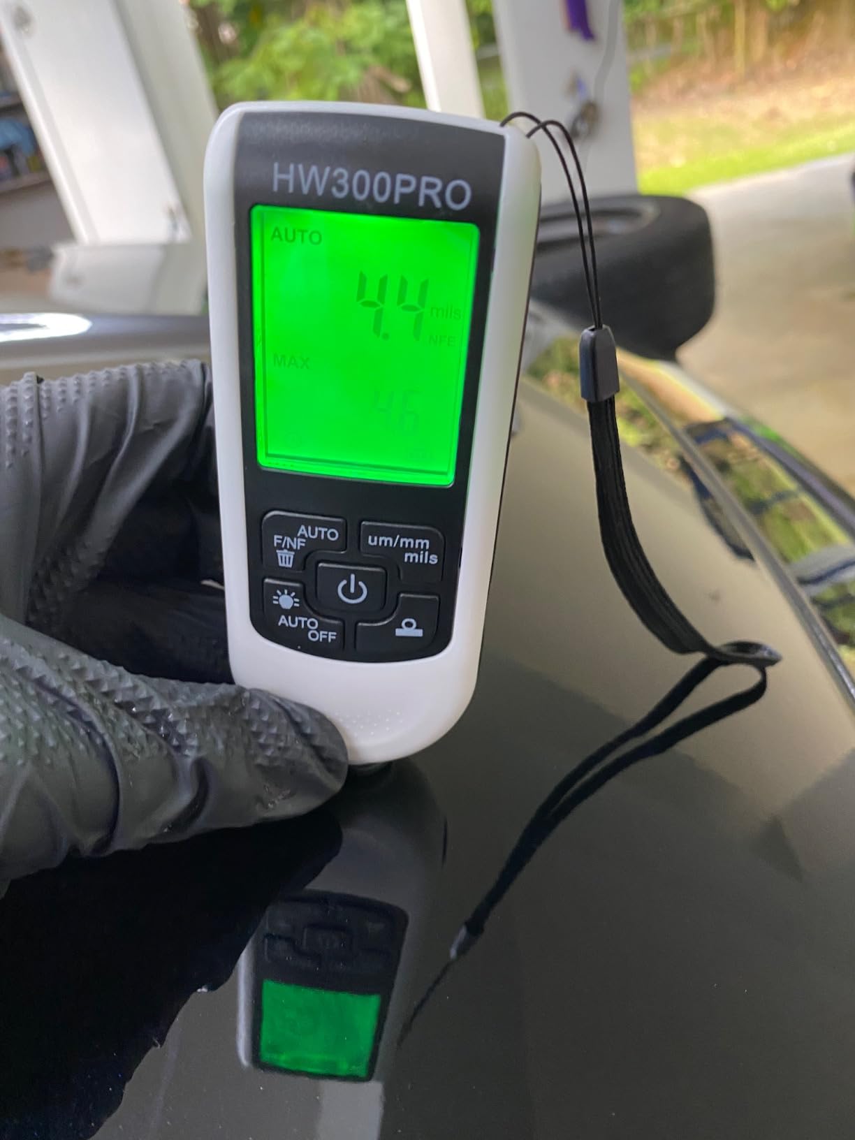 EMVANV Paint Thickness Gauge, Digital Meter Probe Paint Thickness Gauge Zero Calibration Digital Display Car Coating LCD(White) customer photo 1