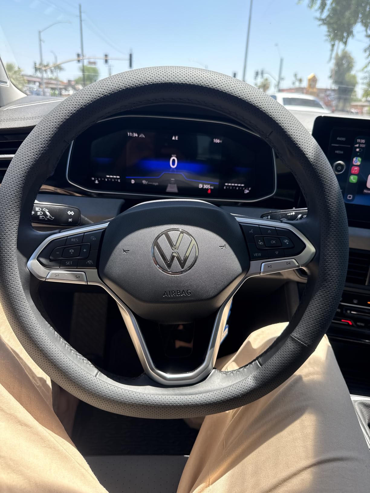 Deer Route Custom-Fit for Toyota Steering Wheel Cover, Premium Leather Car with Logo, Non-Slip, Breathable, Accessories (A-Style, Toyota) customer photo 2