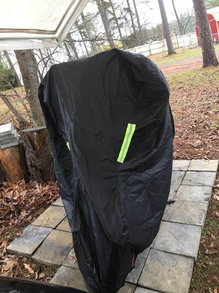Anglink Waterproof Motorcycle Cover, 210D Oxford Heavy Duty Motorbike Cover for Outdoor Storage, Rain Sun Dust UV Protection with Lock Holes, Universal Fit up to 96.5