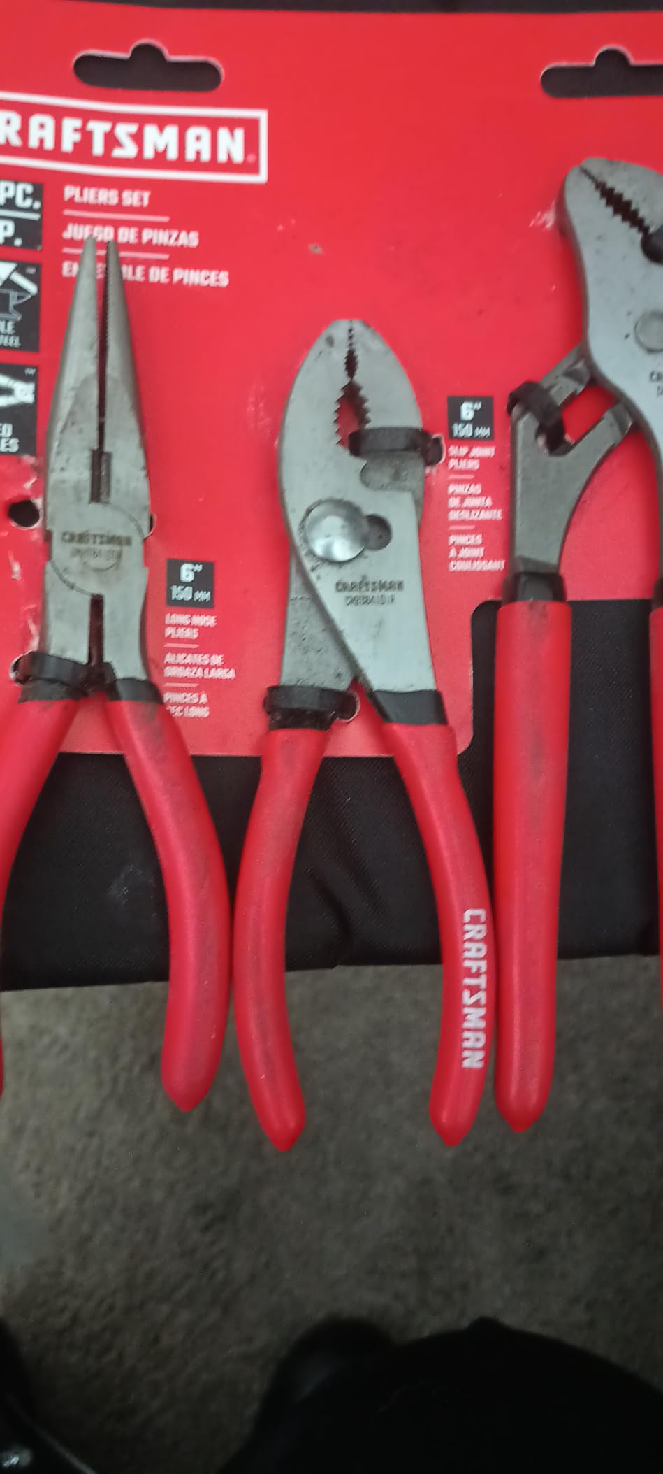 CRAFTSMAN Pliers Set, 3 Piece Set, Long Nose, Slip Joint, 8 Inch Groove (CMHT84103R) customer photo 2