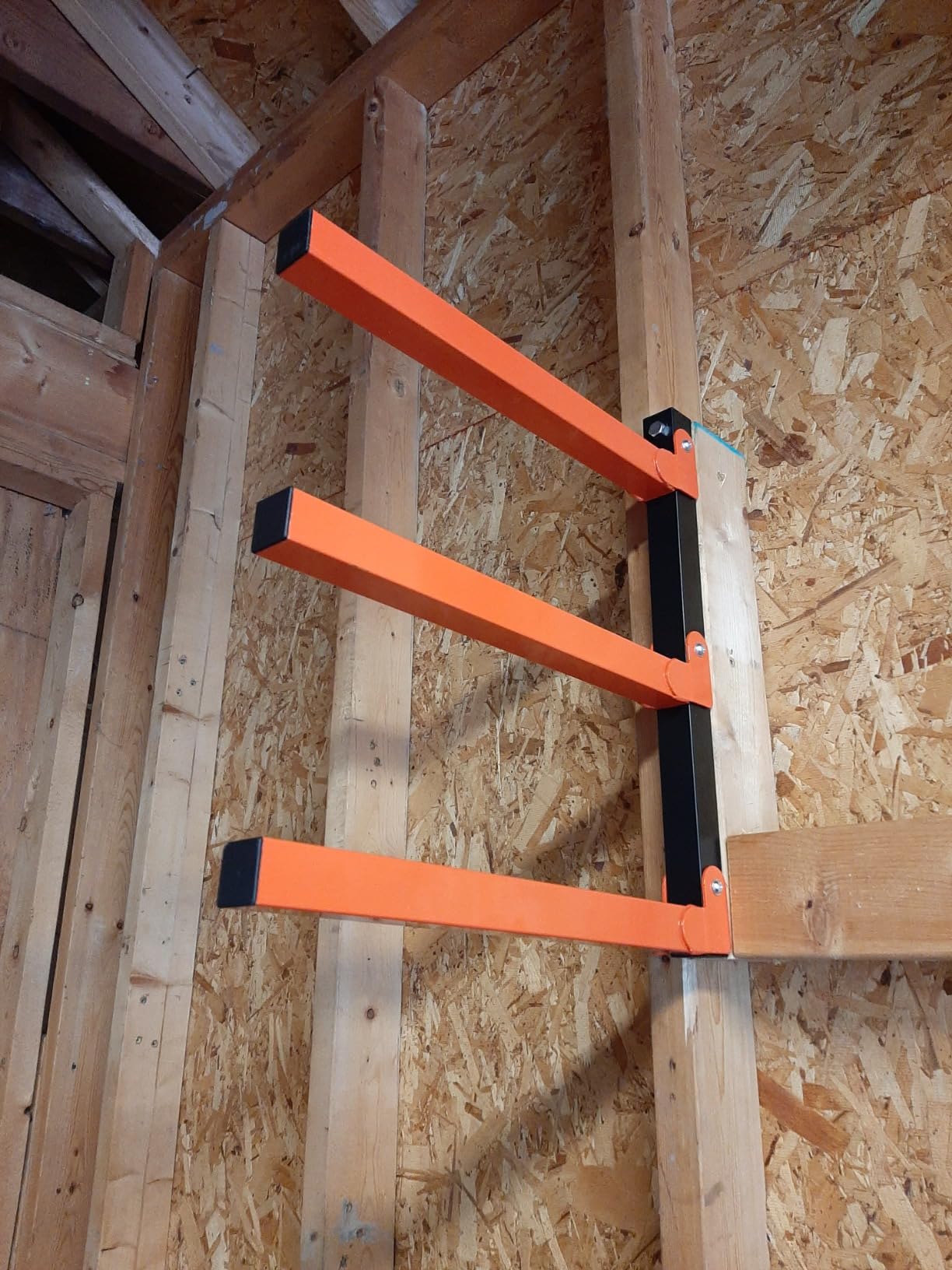 WALMANN Lumber Storage Rack for Garage, Wall Mount Heavy Duty Lumber Racks | Metal Overhead Wood Storage Rack for Woodworking Shop, Holds up to 330 lbs, 2 Pairs customer photo 2