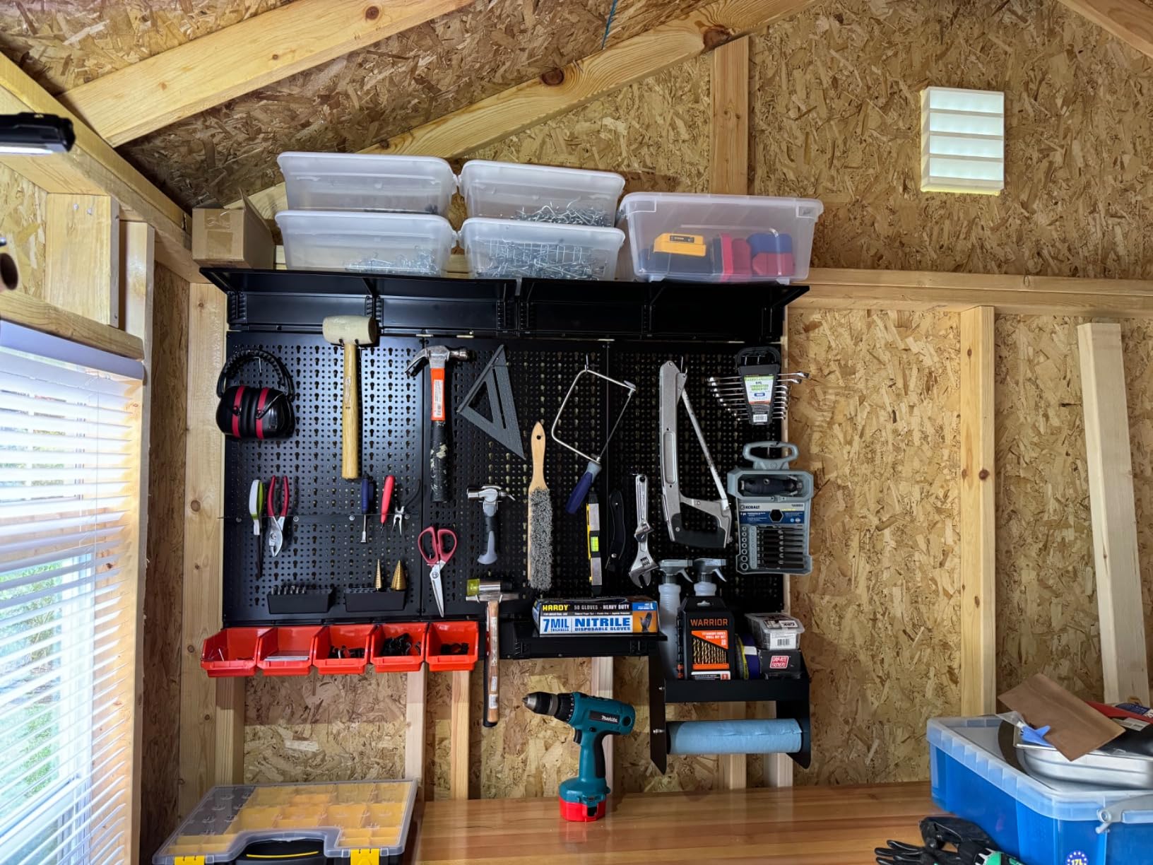 TORACK Metal Pegboard Wall Organizer 24x48 in, Tool Storage Pegboard, Black customer photo 2
