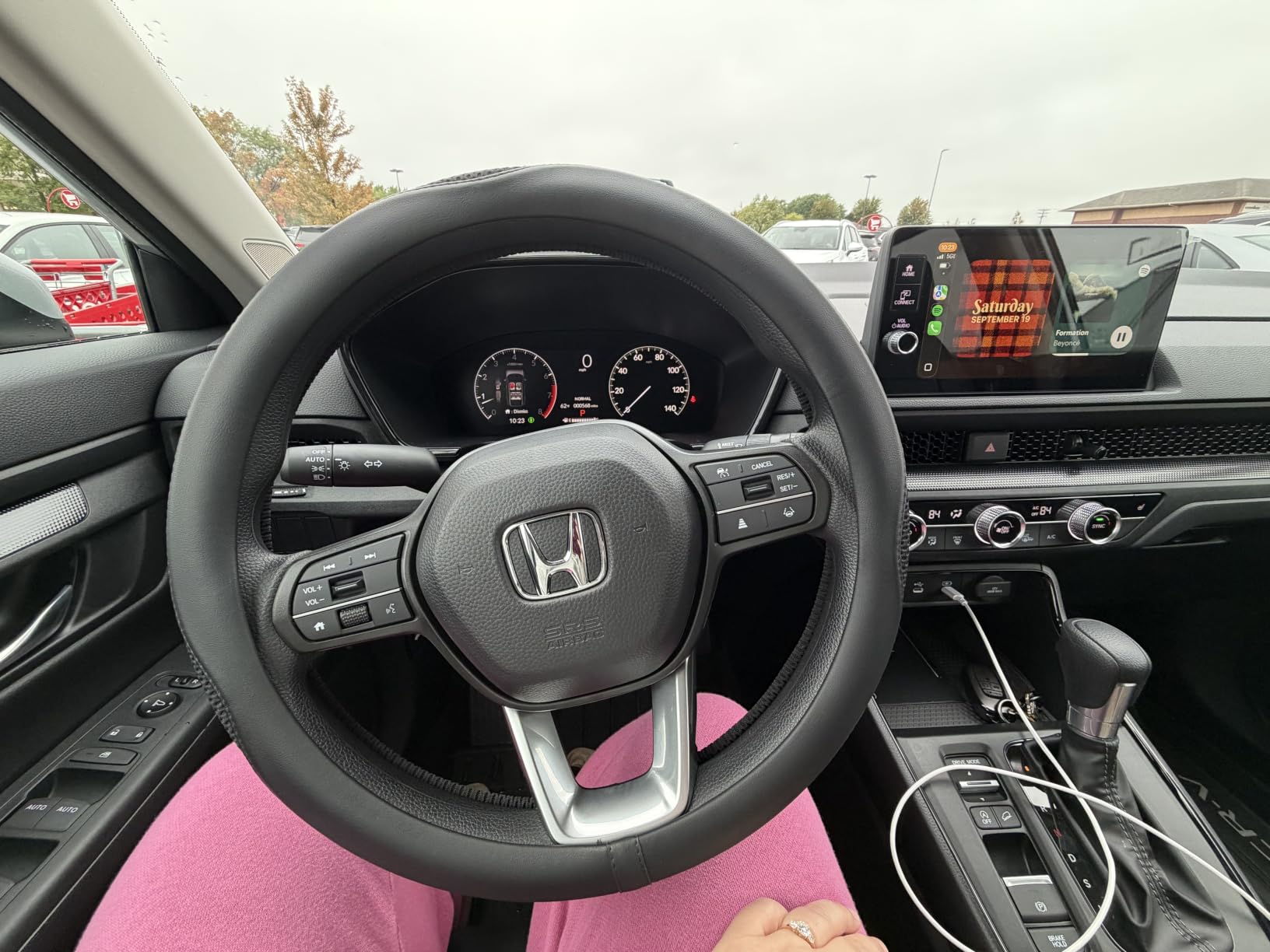 LKWLIKEI Car Steering Wheel Cover, Universal 15 inch, The Latest Microfiber Leather Breathable Technology Fabric, Non-Slip, Comfortable, Warm in Winter and Cool in Summer, Grey customer photo 1