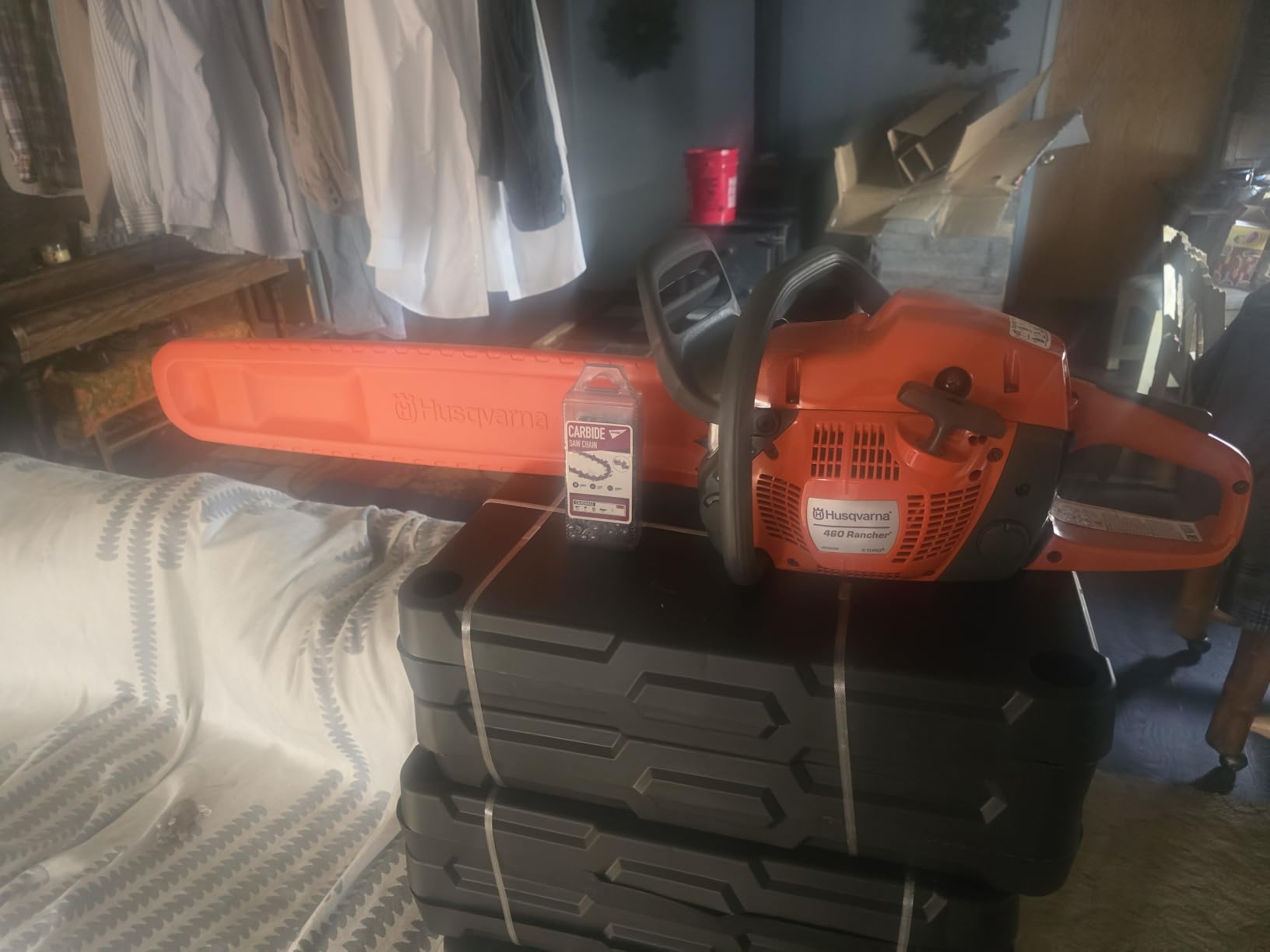 Husqvarna 460 Rancher Gas Powered Chainsaw, 60.3-cc 3.6-HP, 2-Cycle X-Torq Engine, 24 Inch Chainsaw with Automatic Adjustable Oil Pump, For Wood Cutting, Tree Trimming and Land Clearing customer photo 1