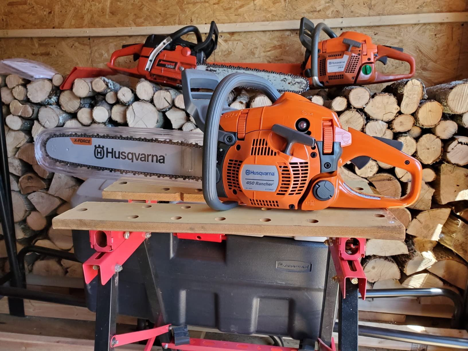 Husqvarna 450 Rancher 20 Inch Gas Chainsaw, 50.2-cc 3.2-HP, 2-Cycle X-Torq Engine, For Tree Pruning, Yard Cleanups and Firewood Cutting, 970613120 customer photo 2