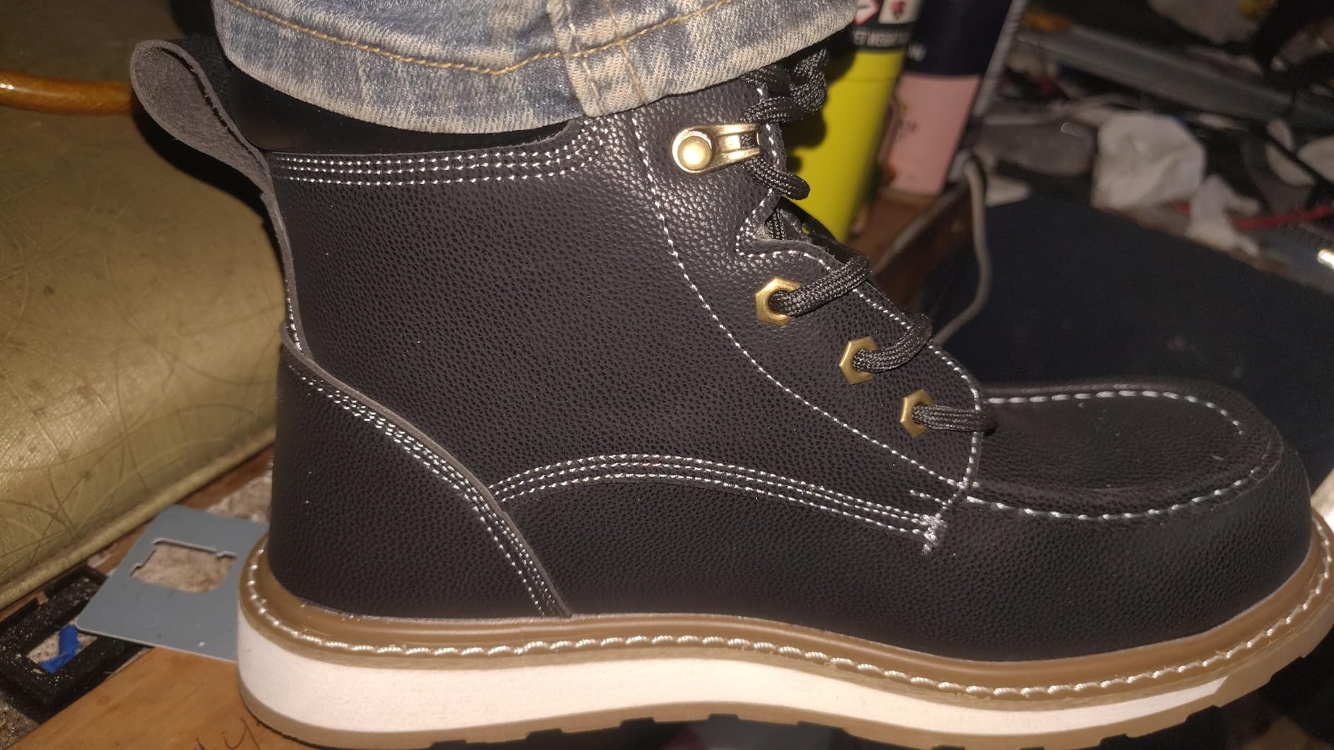 KELODON Waterproof Steel Toe Boots For Men 6