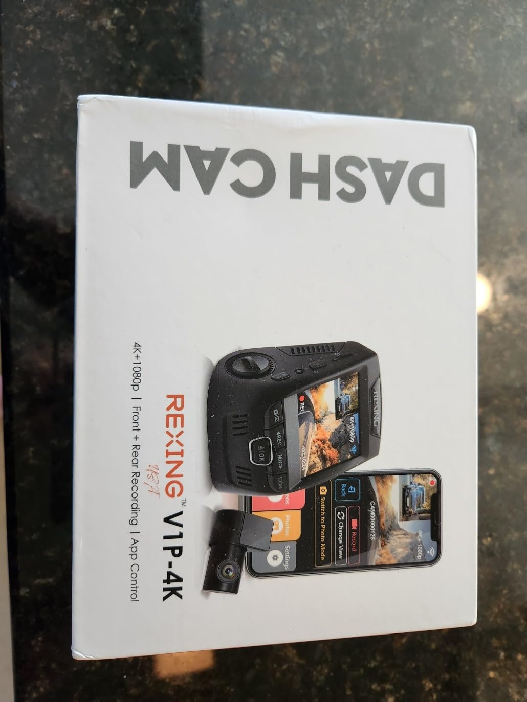 RexingUSA V1P 4K Dual Dash Cam, 4K+1080P Front & Rear, Wi-Fi, 2.4