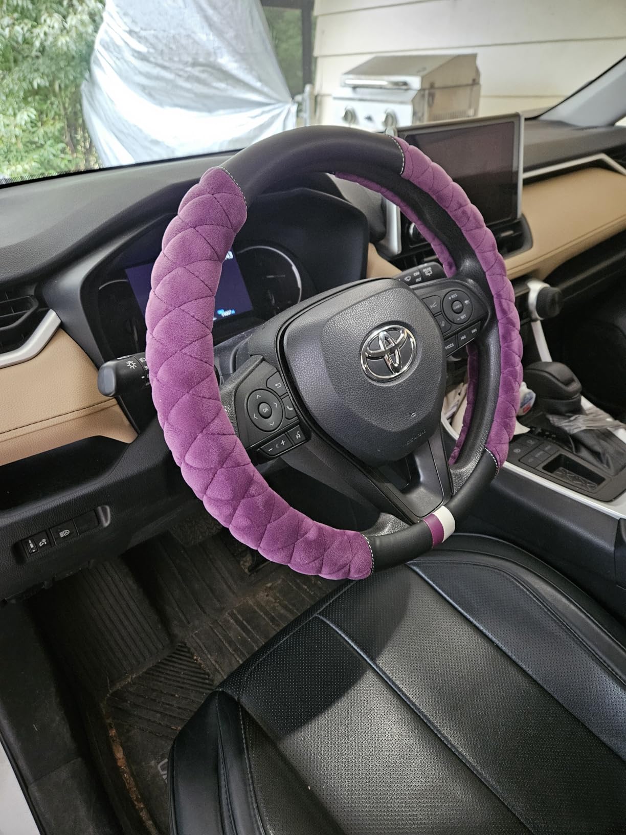 Cxtiy Premium Ice Silk Steering Wheel Cover - Soft, Breathable, and Anti-Slip for Ultimate Comfort and Style Fit Most of Cars SUV Auto Vehicle (C-Black) customer photo 2