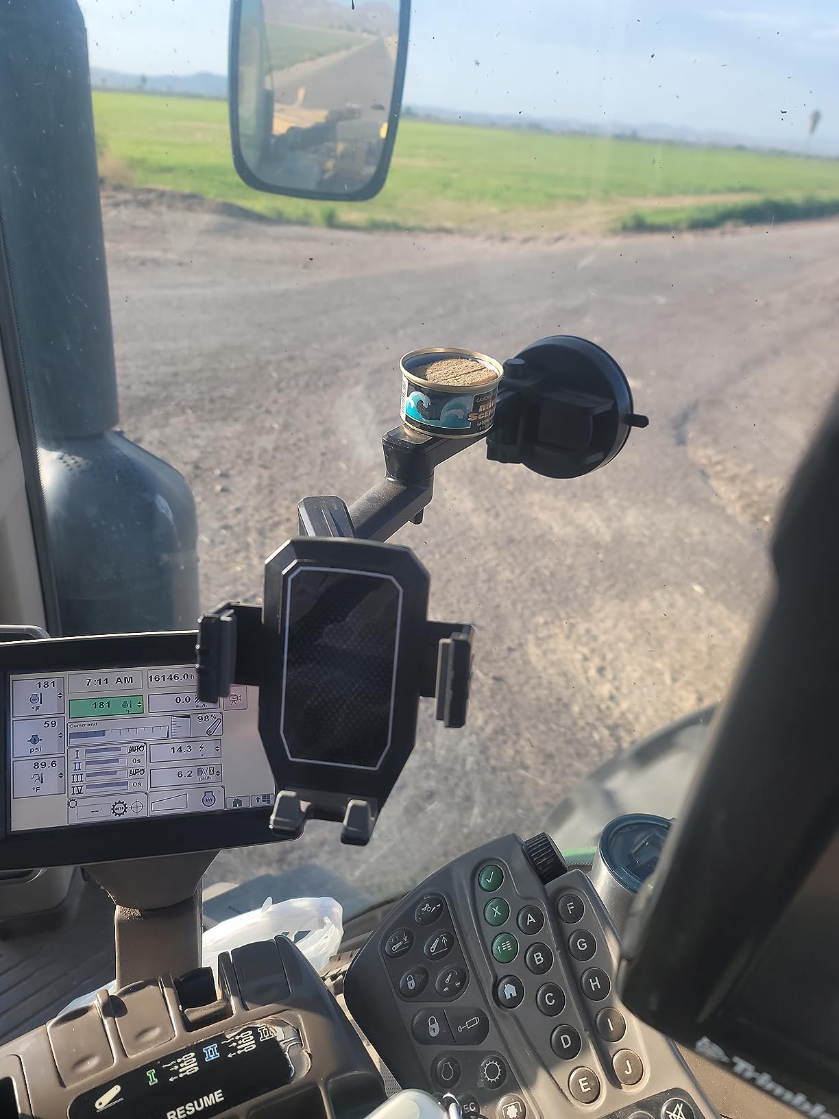 WUITIN Truck Phone Holder Mount, Car Phone Holder, Dashboard Windshield Phone Holder 16.9 inch Long Arm, Super Suction Cup Compatible with Pickup Truck, Commercial Truck and All Phone customer photo 2