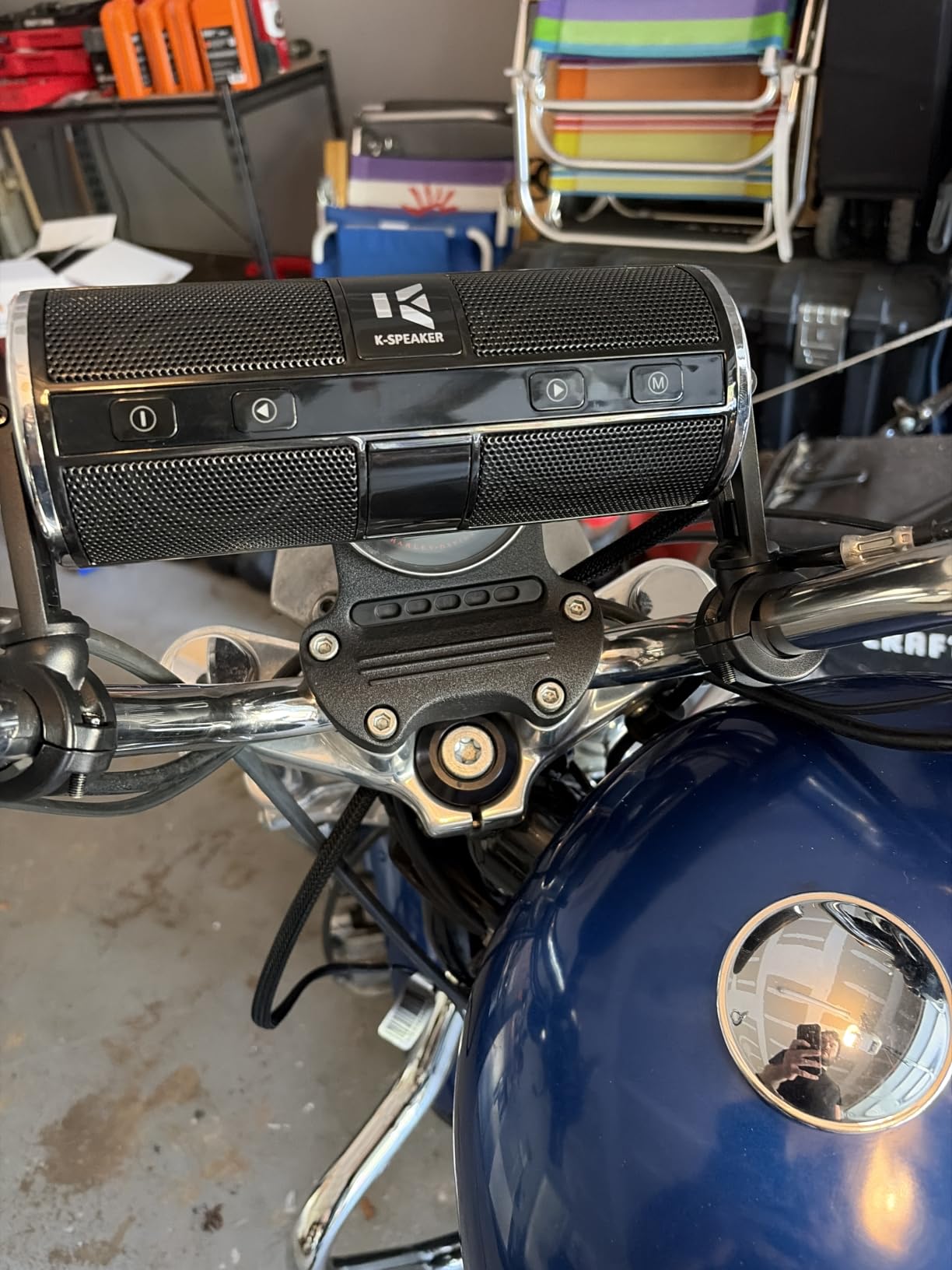 KSPEAKER Motorcycle Speakers Bluetooth Waterproof Radio Audio System Built-in Amplifier, Great for ATV, Scooter Bike, 12 Volt Vehicle, 3 Inch Metal Mp3 Player, K2ch customer photo 1