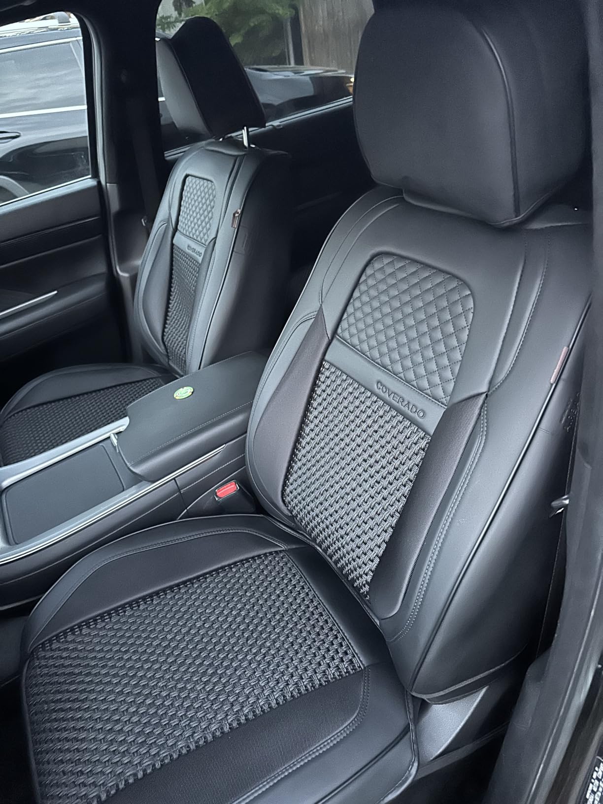 Coverado Car Seat Covers Full Set, Black Seat Covers for Car with Lumbar Support, Nappa Leather Seat Covers Waterproof Car Seat Protectors Universal Fit for Most Cars SUV Trucks customer photo 1