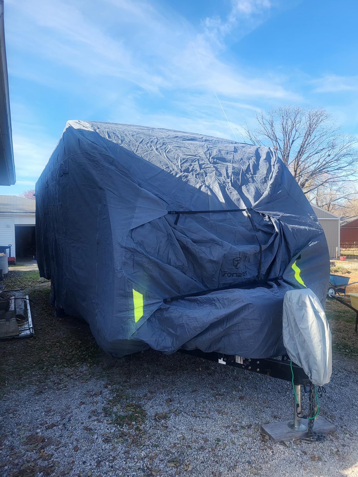 Fonzier RV Cover, Heavy Duty 9 Layers Travel Trailer Cover, 26-28FT customer photo 1