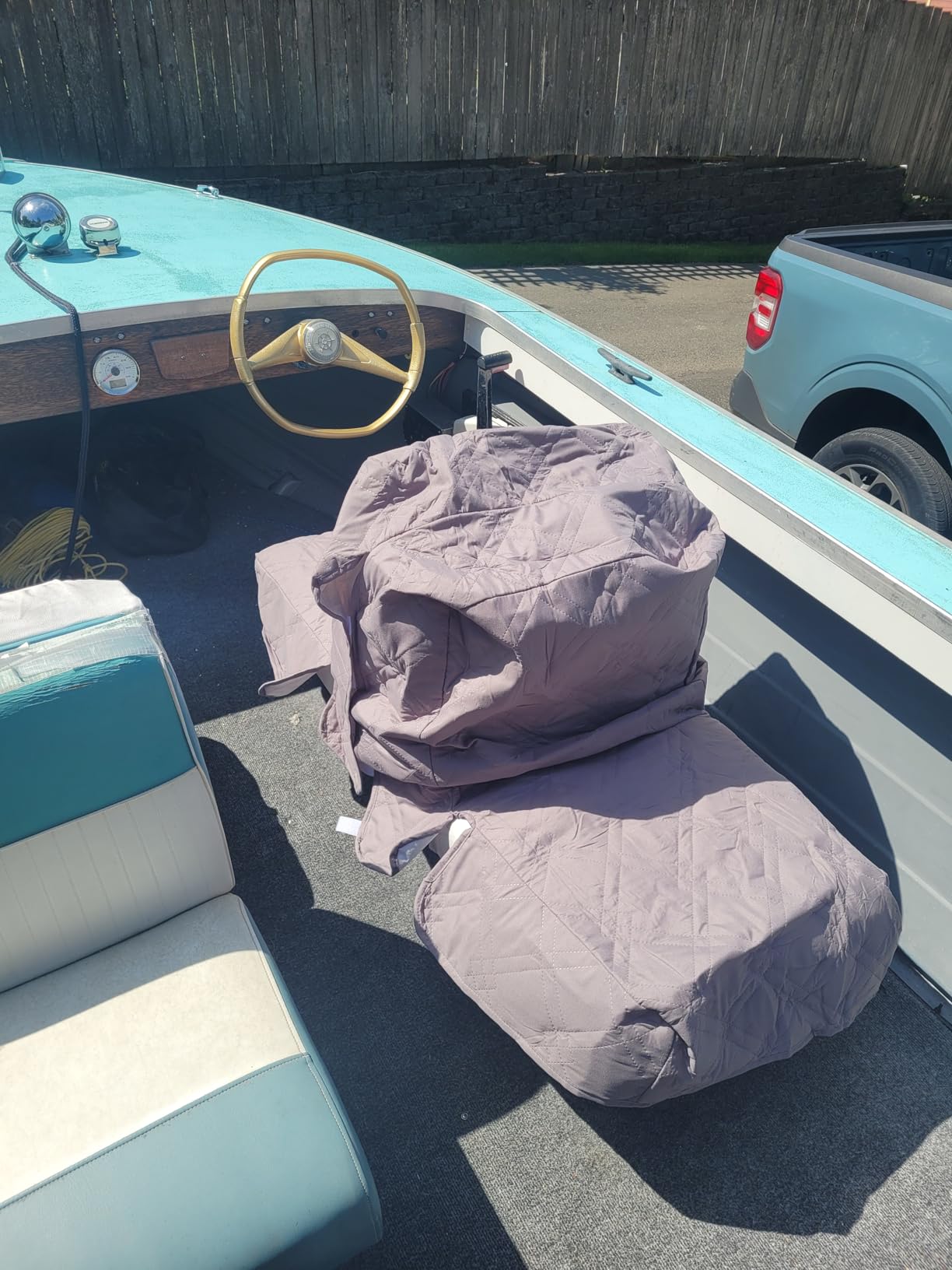 Back to Back Boat Seat Covers, Replacement Boat Lounge Seat Covers, Soft Microfiber Fabric, 100% Waterproof Boat Covers for Damaged Seats (Blue) customer photo 1
