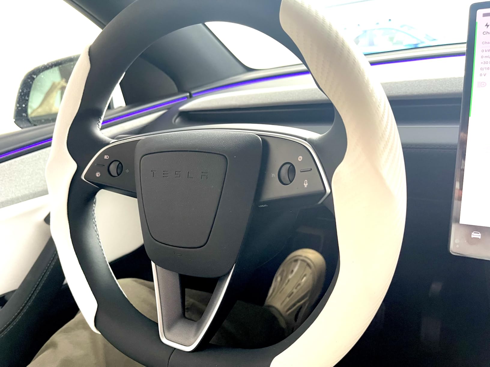Shademax Custom for Tesla Steering Wheel Cover, Tesla Model Y 2020-2025/ Model Y Juniper 2026/ Model 3 2017-2025 2026 (Fit Model 3 Highland) Carbon Fiber Steering Wheel Cover Model Y/3 Accessories customer photo 1