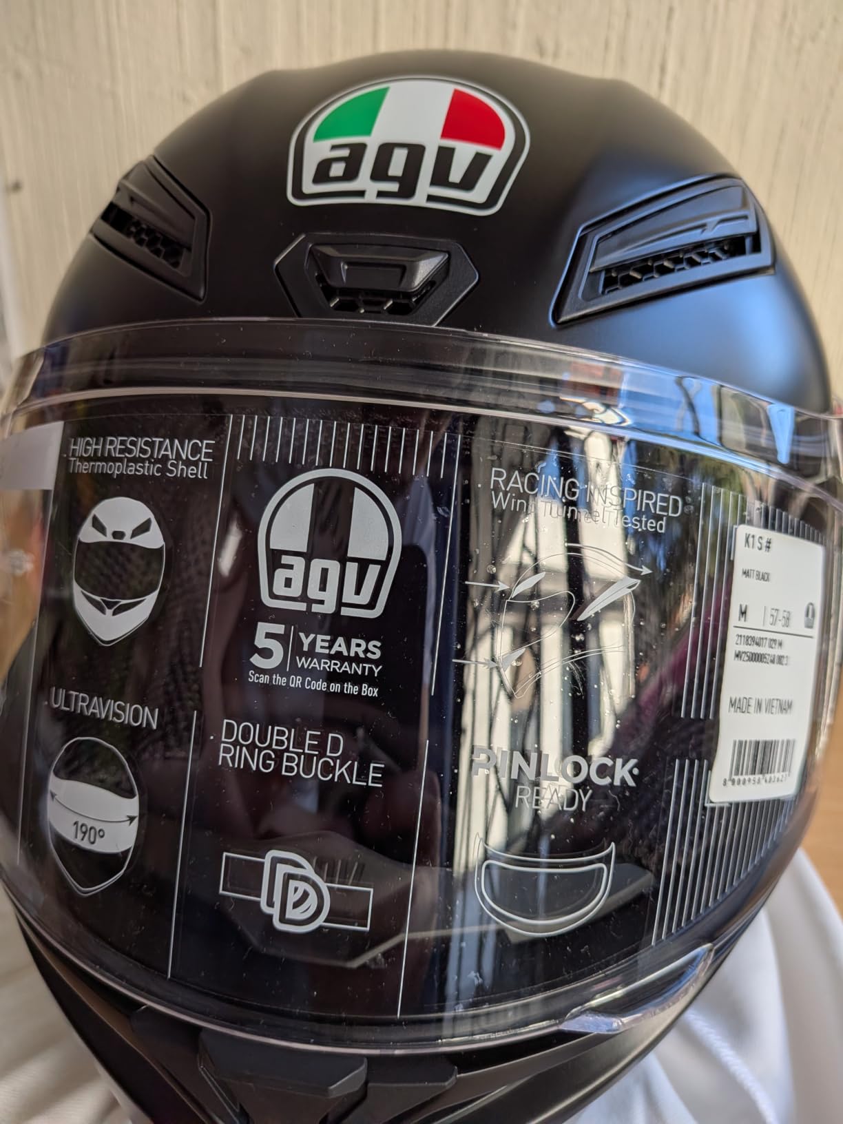 AGV K1 S Solid Gloss Full Face Motorcycle Racing Helmet customer photo 2