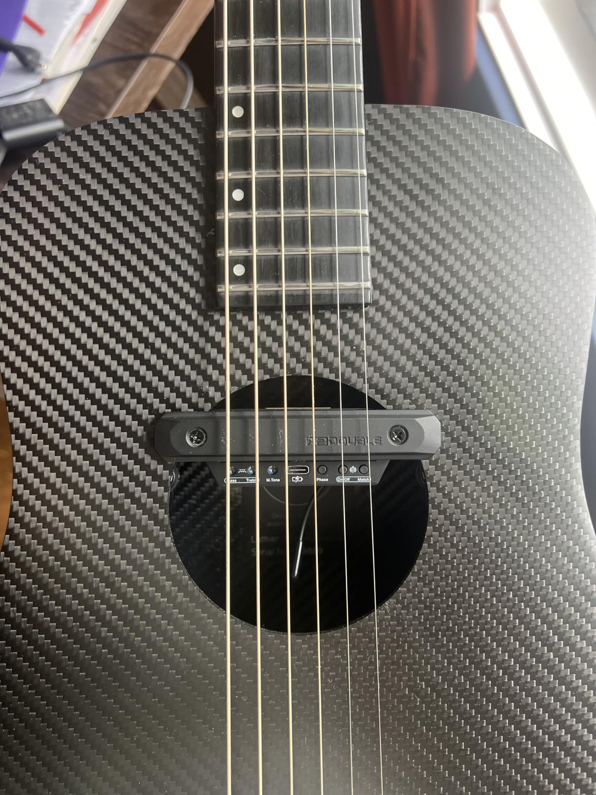 Wireless Acoustic Guitar Pickup Rechargeable Magnetic And Microphone Soundhole Pickup For Acoustic Guitar Build-In Volume Control(Black) customer photo 2
