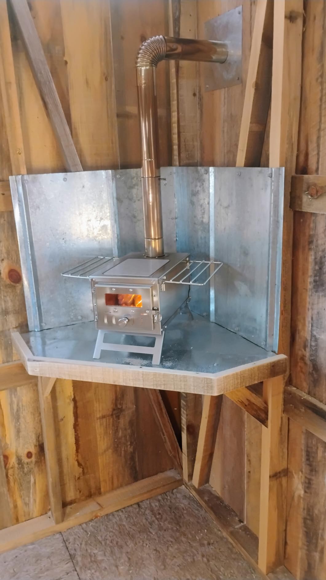 VEVOR Camping Wood Stove Stainless Steel Camping Tent Stove, Portable Wood Burning Stove with Chimney Pipes & Gloves, 640in³ Firebox Hot Tent Stove for Outdoor Cooking and Heating with 8 Pipes customer photo 1