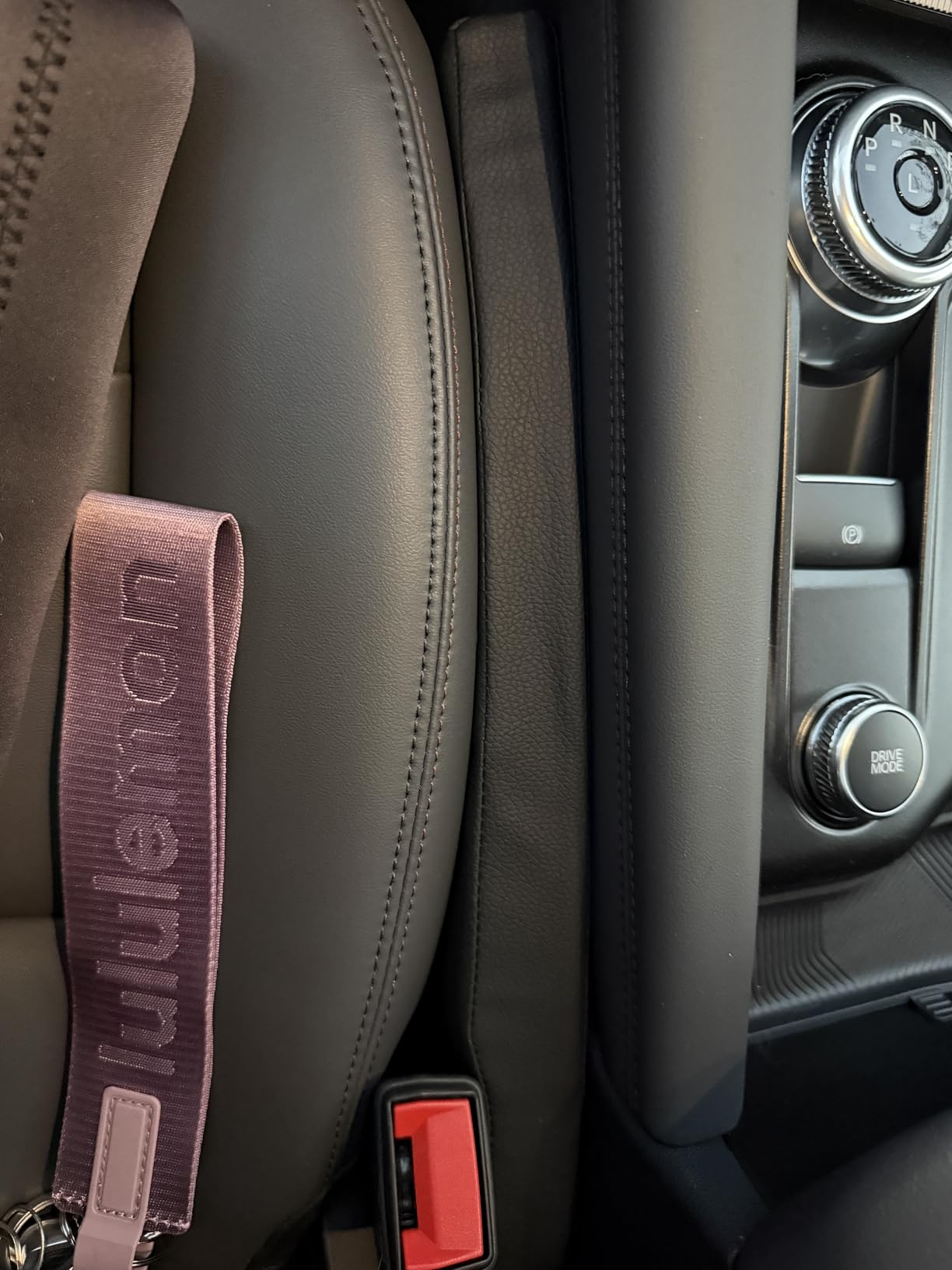 Leather Car Seat Gap Filler, 2 Pack No-Drop Seat Guard Universal Gap Stopper/Catcher to Fill The Gap Between Seat and Console Black Car Crevice Blocker Space Pad customer photo 2