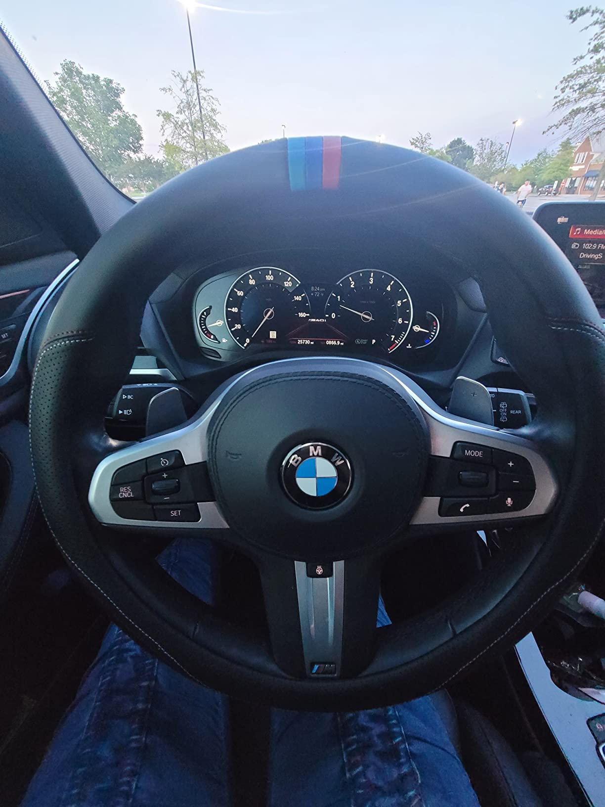 Carodi Leather car Steering Wheel Cover, Ultra-Thin, Comfortable, Non-Slip, Breathable, Universal 15 inches (Black) customer photo 1