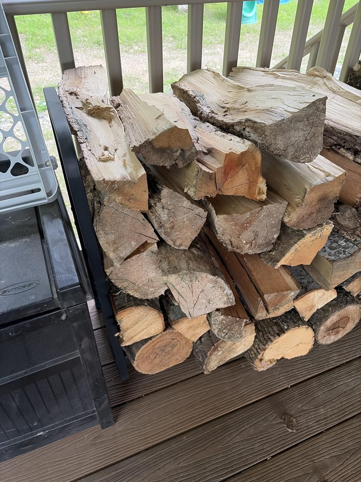 8ft Firewood Rack Holder, Adjustable Heavy Duty Fire Log Stacker Stand for Fireplace, Outdoor Indoor Metal Wood Pile Storage Organizer, Patio Logs Stand tool, Black customer photo 1