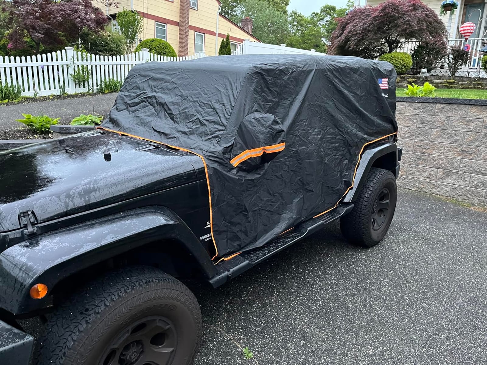 NEVERLAND Wrangler Cab Cover for 2007-2026 Jeep Wrangler JK JL 2 Door | Outdoor Waterproof Half Car Cover with Reflective Strip, 3 Windproof Straps, Storage Bag Sun Rain Snow Protection Black customer photo 2