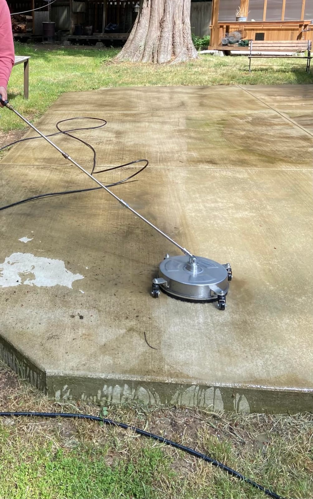 LidoDola 14'' Pressure Washer Surface Cleaner, Power Washer Accessory | Stainless Steel Housing with 4 Wheels, 1/4
