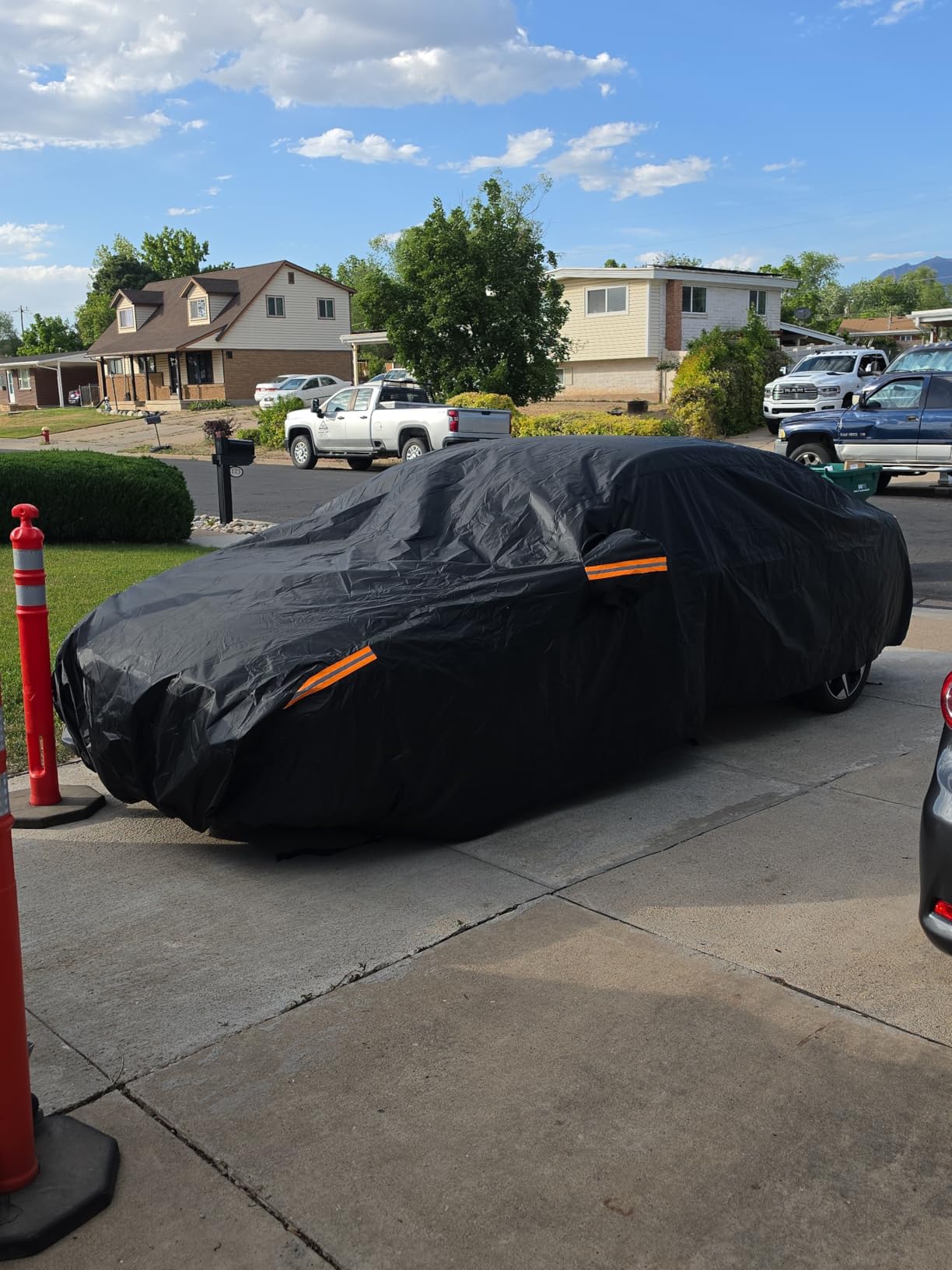 10 Layers Car Cover Custom Fit for Dodge Challenger SRT Hellcat Demon, Waterproof All Weather for Automobiles, Outdoor Full Cover Sun UV Rain Protection with Cotton (Black) customer photo 1