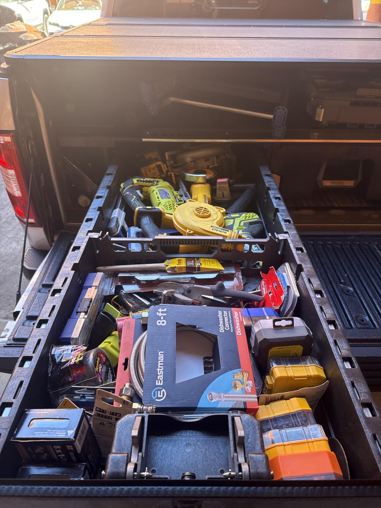 DECKED Truck Bed Storage System Includes System Accessories, Compatible with Ford Super Duty (2017-current) 6'9