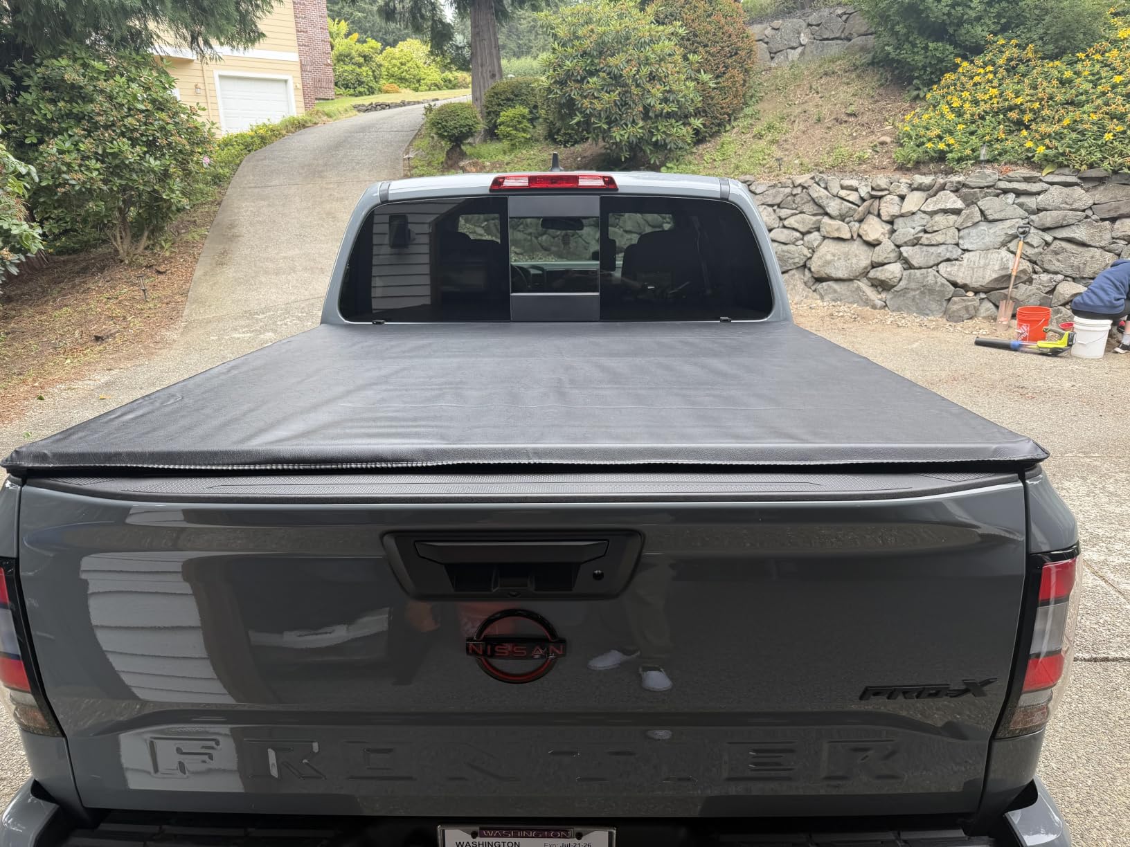 Truck Bed Tonneau Cover Compatible with Nissan Frontier 2005-2026 5 ft Short Box w/or w/o Track Rail, Soft Roll Up Style customer photo 1