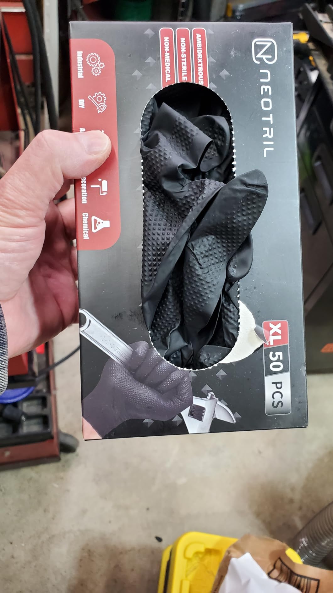 NEOTRIL 8 Mil Heavy Duty Disposable Nitrile Gloves with Diamond Texture Grip, Latex & Powder Free customer photo 2