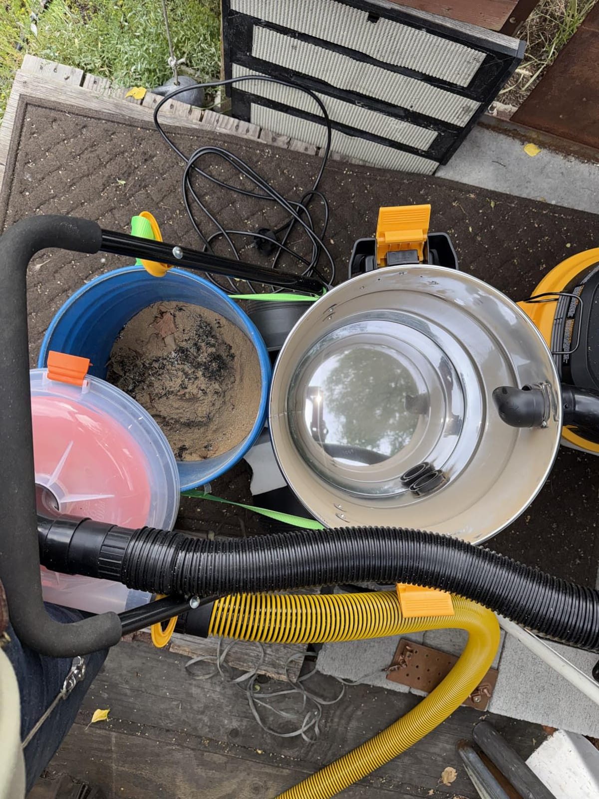The Dustopper PRO, Low-Profile Dust Separator for Shop Wet/Dry Vacuums with at least 5HP. Includes High-Flow 90 Degree Sweep Elbows and Connection Hose. Fits Standard 5 Gallon Buckets, Made in USA customer photo 1