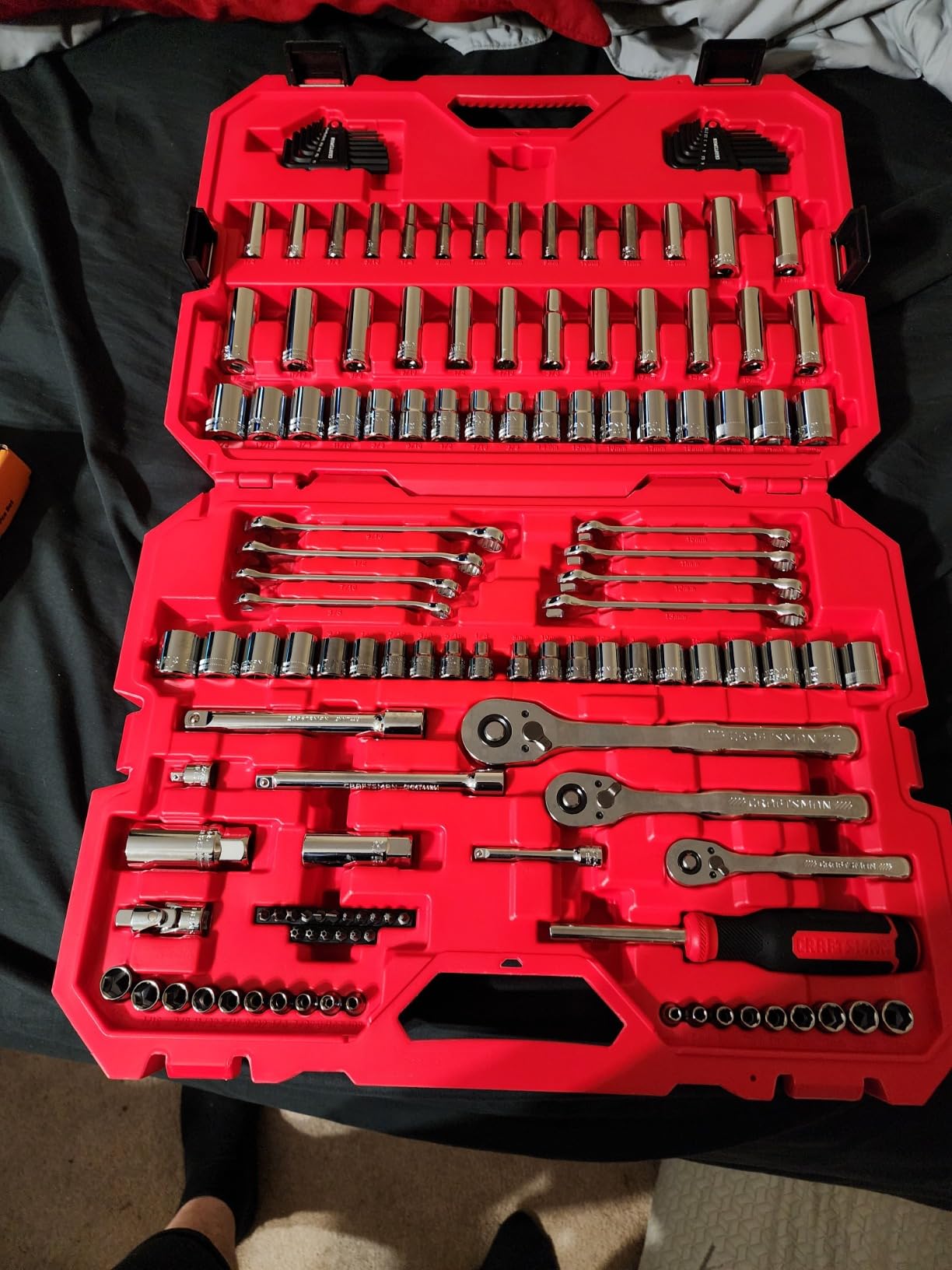 CRAFTSMAN Mechanic Tool Set 135 Pcs, 1/4, 1/2 and 3/8 Inch Drive SAE and Metric Socket Wrench Set with Case (CMMT12124) customer photo 1
