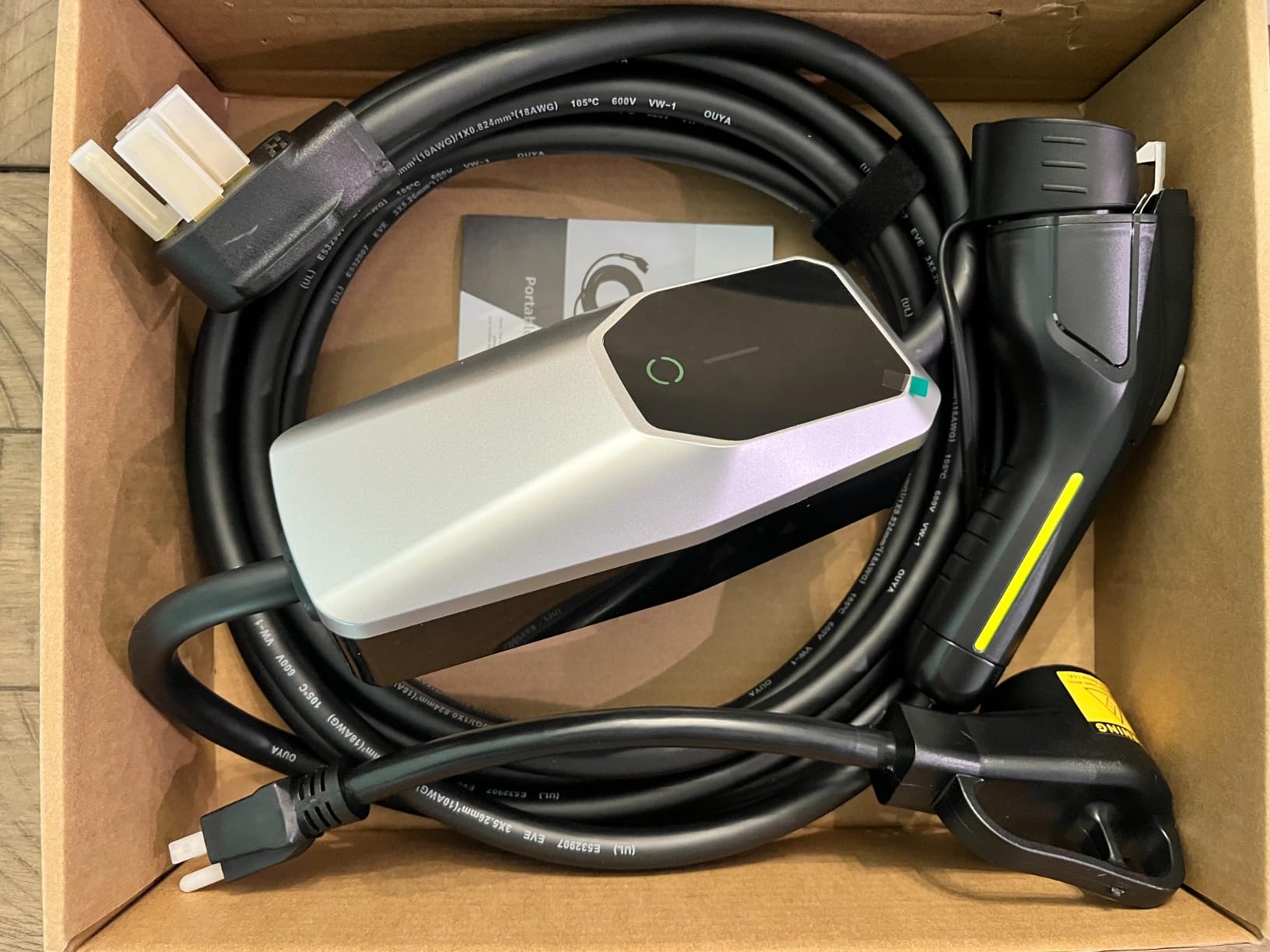 Junsun Portable Level 1 and Level 2 EV Charger 240V 32A (7.68kw) with 26ft Charging Cable NEMA 14-50 5-15 for SAE-J1772 Electric Vehicles Charging Station customer photo 1