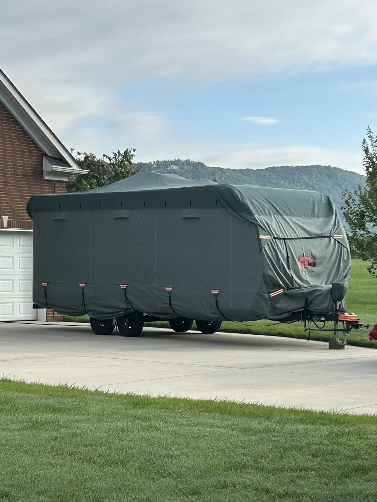 RV Cover for 35-38 ft Travel Trailers, 8 Layers Heavy Duty Camper Cover, Weatherproof & UV Resistant Motorhome Trailer Cover with Gutter & Tongue Jack Covers customer photo 2