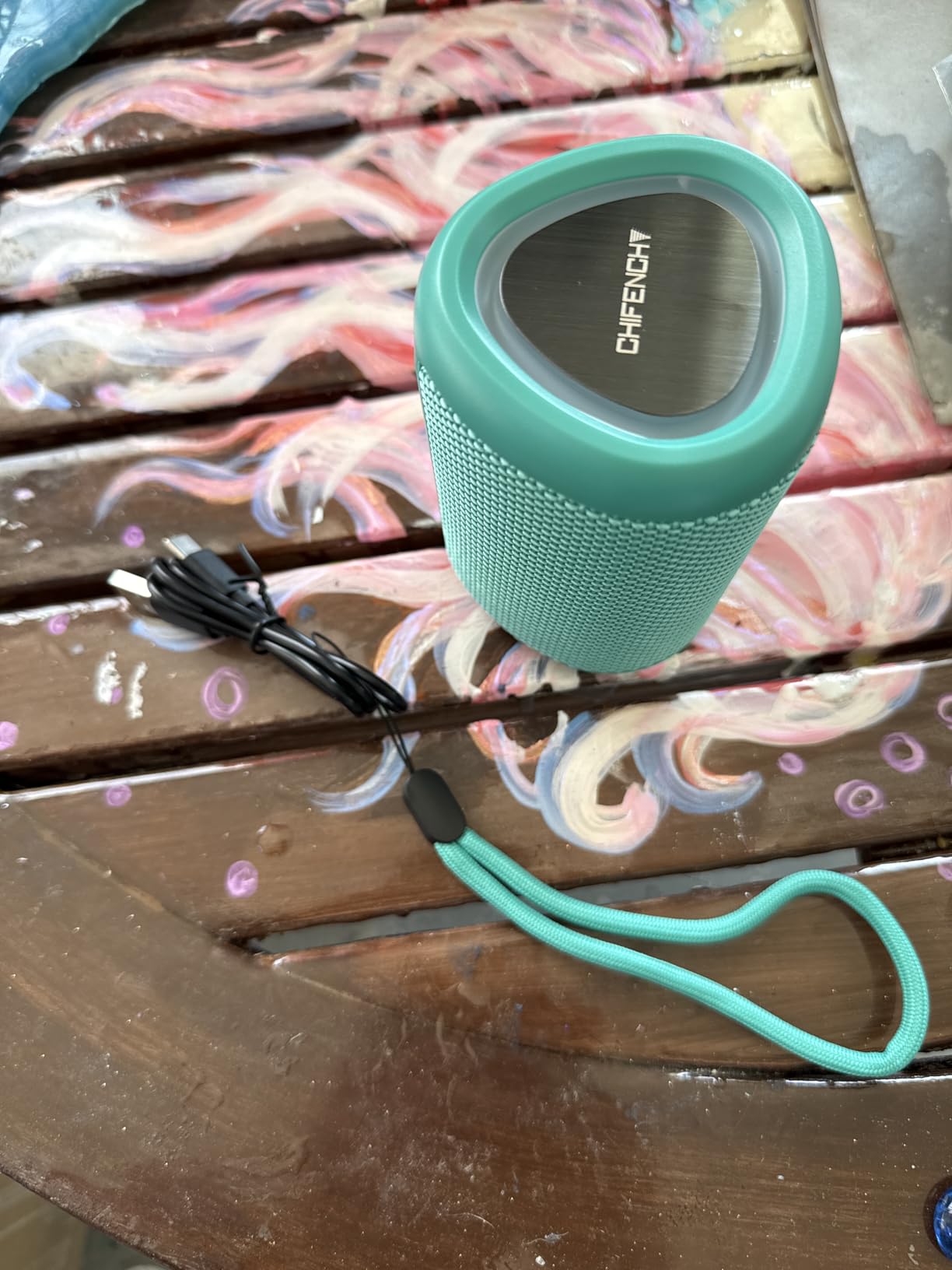 Portable Bluetooth Speaker Beach Essentials: IPX5 Waterproof for Outdoor | Powerful HD Sound, Dynamic Light, All Day Playtime, Wireless BT 5.3, TWS Pairing, Travel|Camping|Pool Accessorie customer photo 1