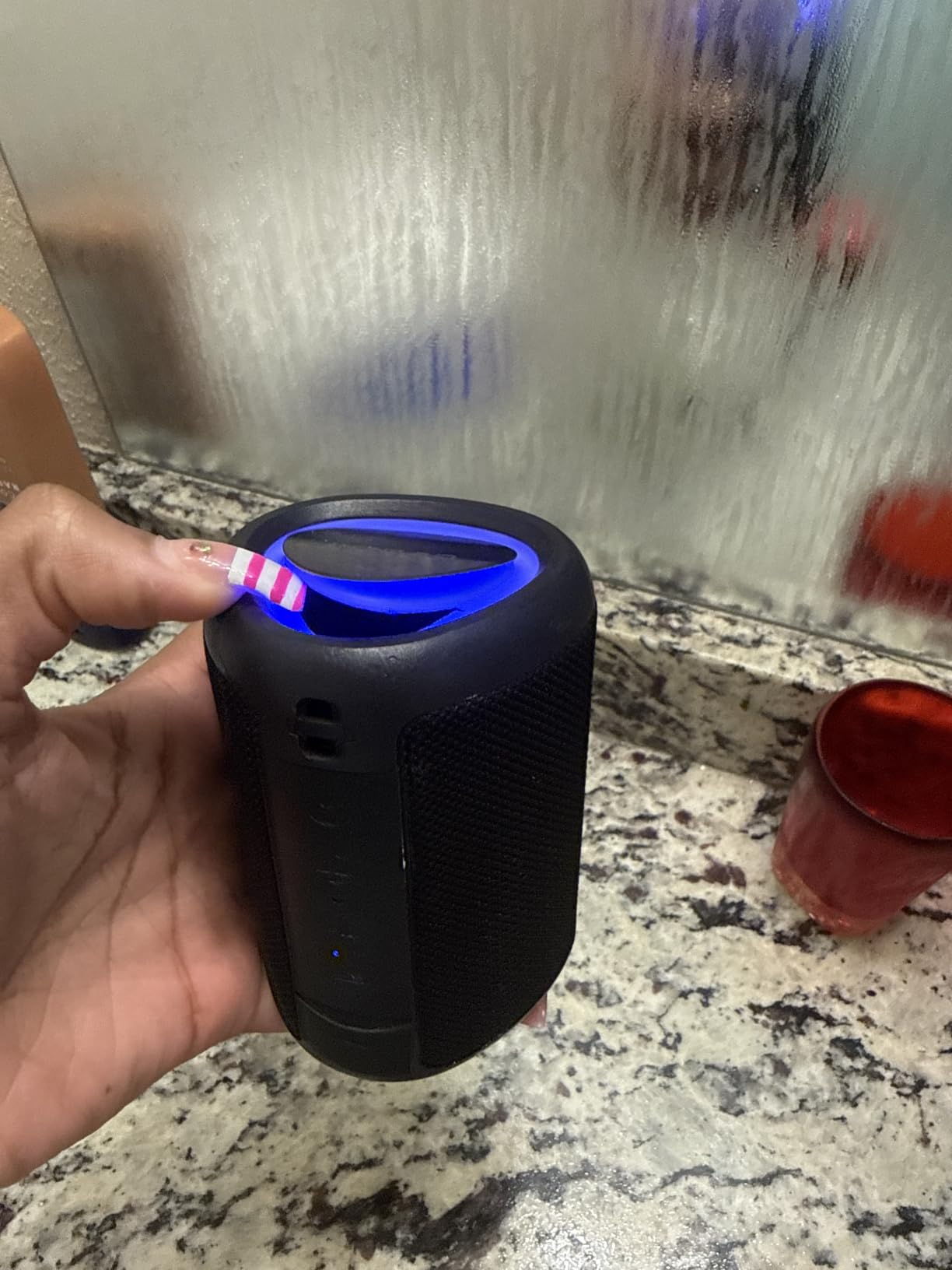 Portable Bluetooth Speaker Beach Essentials: IPX5 Waterproof for Outdoor | Powerful HD Sound, Dynamic Light, All Day Playtime, Wireless BT 5.3, TWS Pairing, Travel|Camping|Pool Accessorie customer photo 2