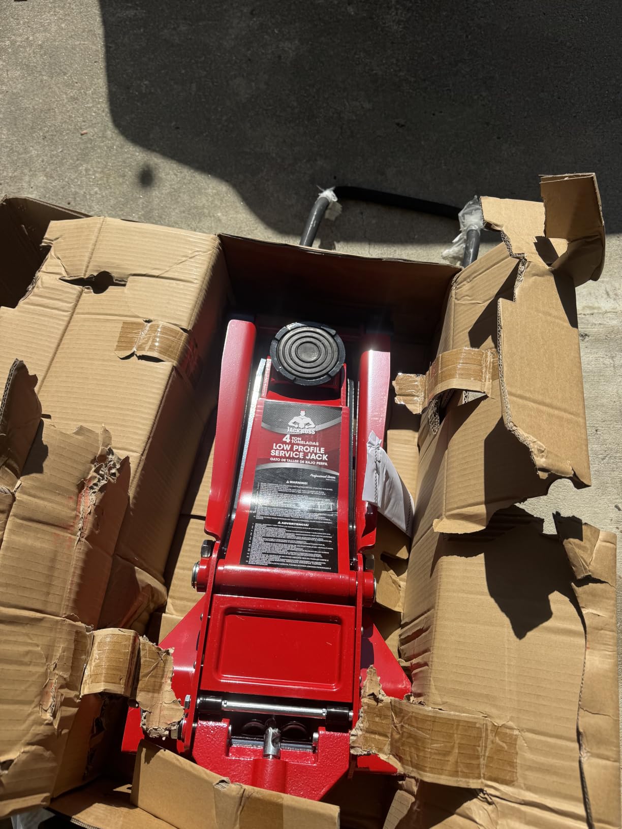 Jack Boss 4 Ton Floor Jack Hydraulic Low Profile Floor Jack with Dual Piston Quick Lift Pump, 4 Ton (8,800 lbs) Capacity, Red customer photo 1