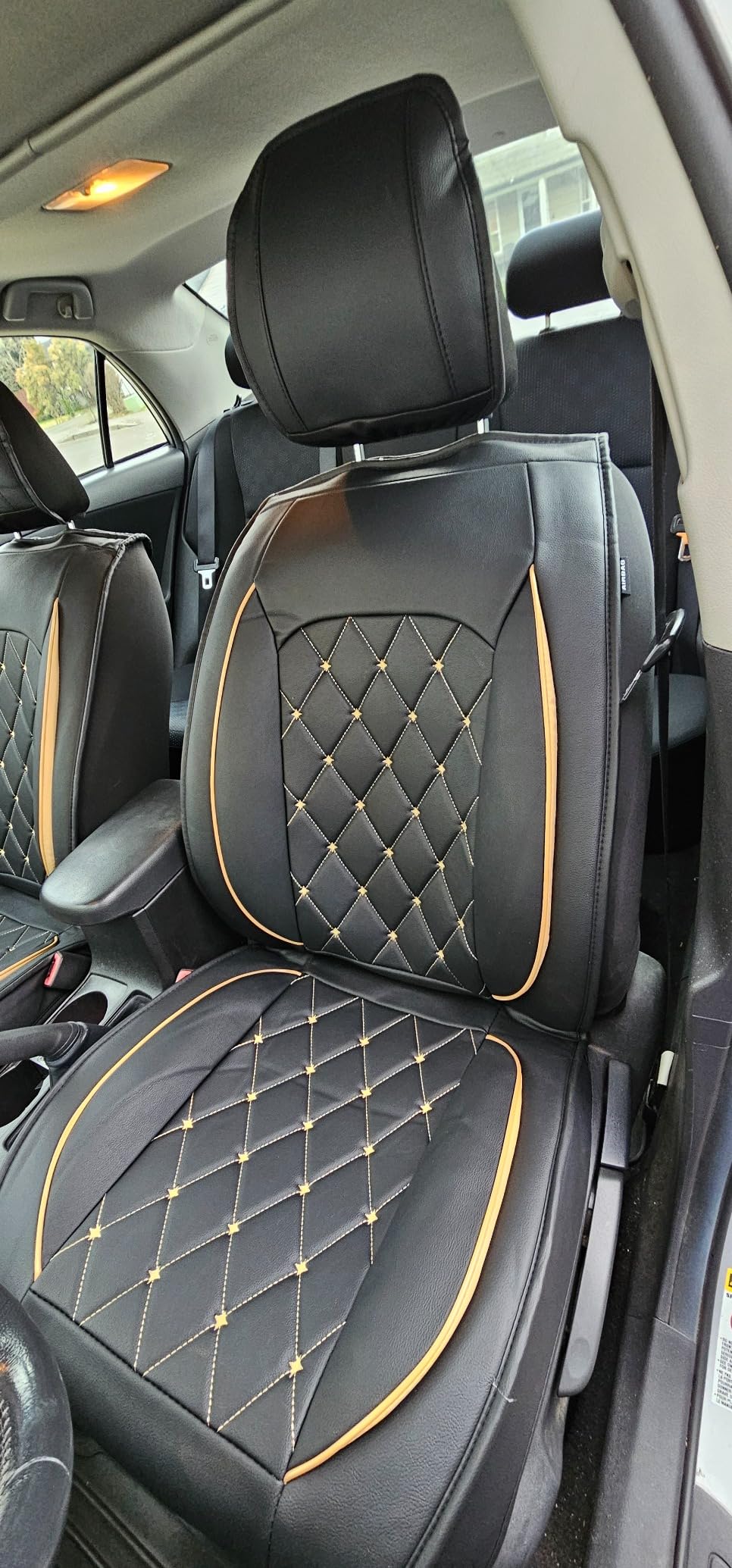 Front Car Seat Covers Fit for Chevrolet Chevy Tahoe 2011-2026 2PCS | Waterproof Breathable Stain-Resistant Full Wrap Fashion Leather Car Seat Protector, Airbag Compatible, Easy Install -5 Seats customer photo 2