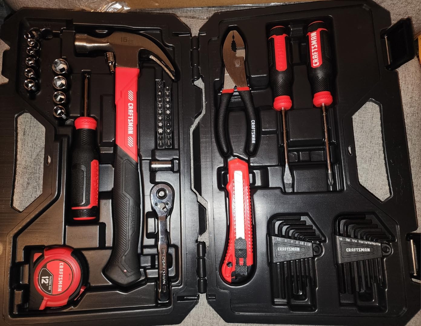 CRAFTSMAN 57 Piece Mechanics Tool Set Home Tool Set, Sockets, Ratchet, Screwdrivers, Hammer, Pliers, Hex Keys, Specialty Bits Hand Tools (CMMT99447) customer photo 2