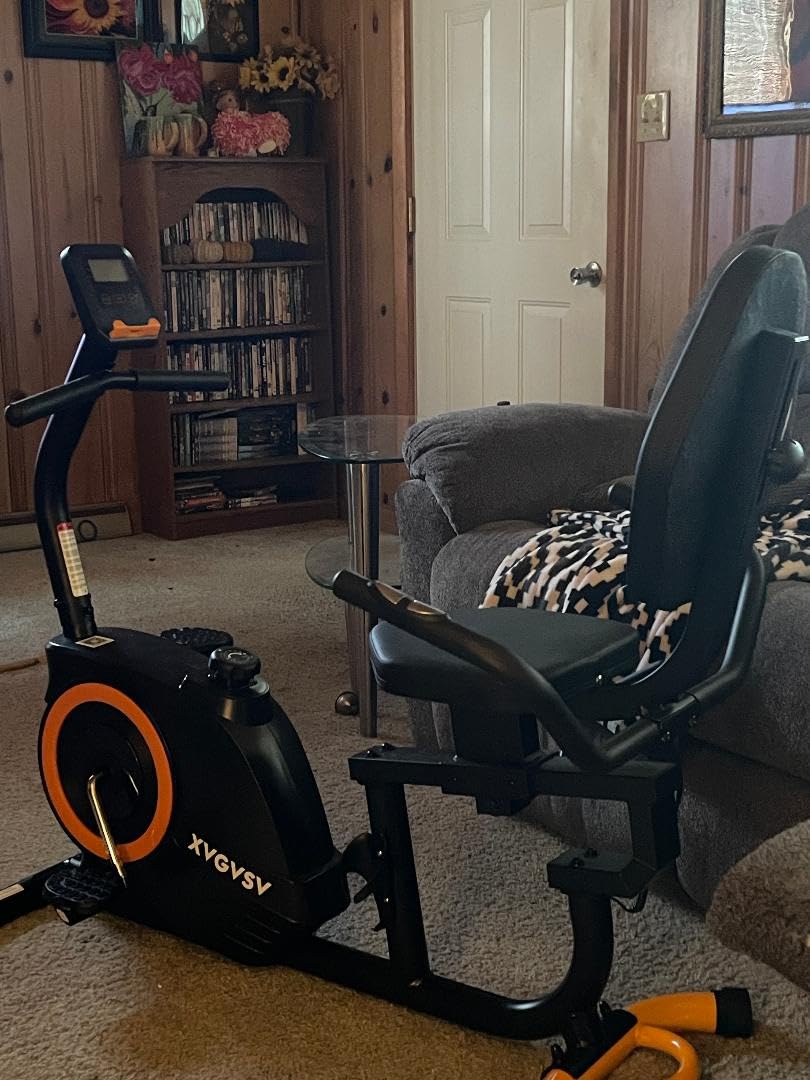 YOSUDA Recumbent Exercise Bike for Home, Magnetic Stationary Bike for Seniors | Quiet Recumbent Bikes with Adjustable Seat, 350LB Capacity, 16-level Resistance, LCD Monitor & Pulse Sensors customer photo 1