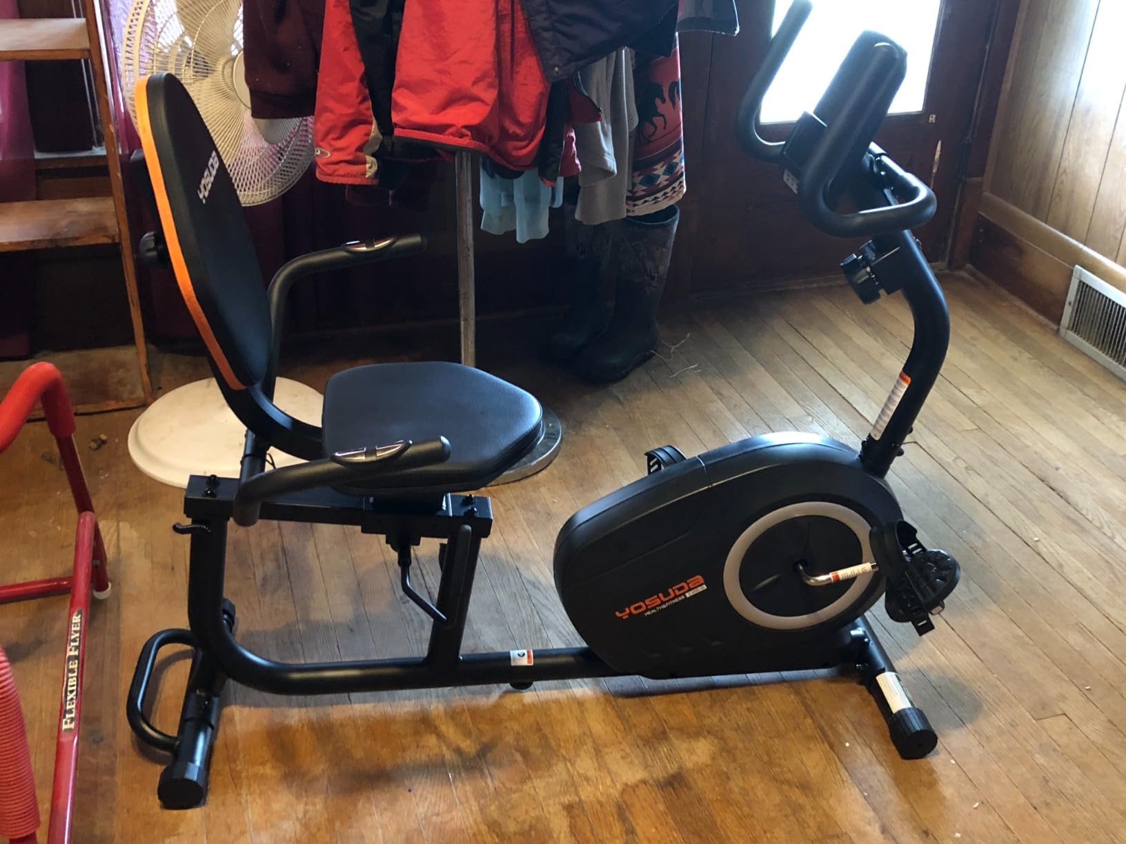 YOSUDA Recumbent Exercise Bike for Home, Magnetic Stationary Bike for Seniors | Quiet Recumbent Bikes with Adjustable Seat, 350LB Capacity, 16-level Resistance, LCD Monitor & Pulse Sensors customer photo 2