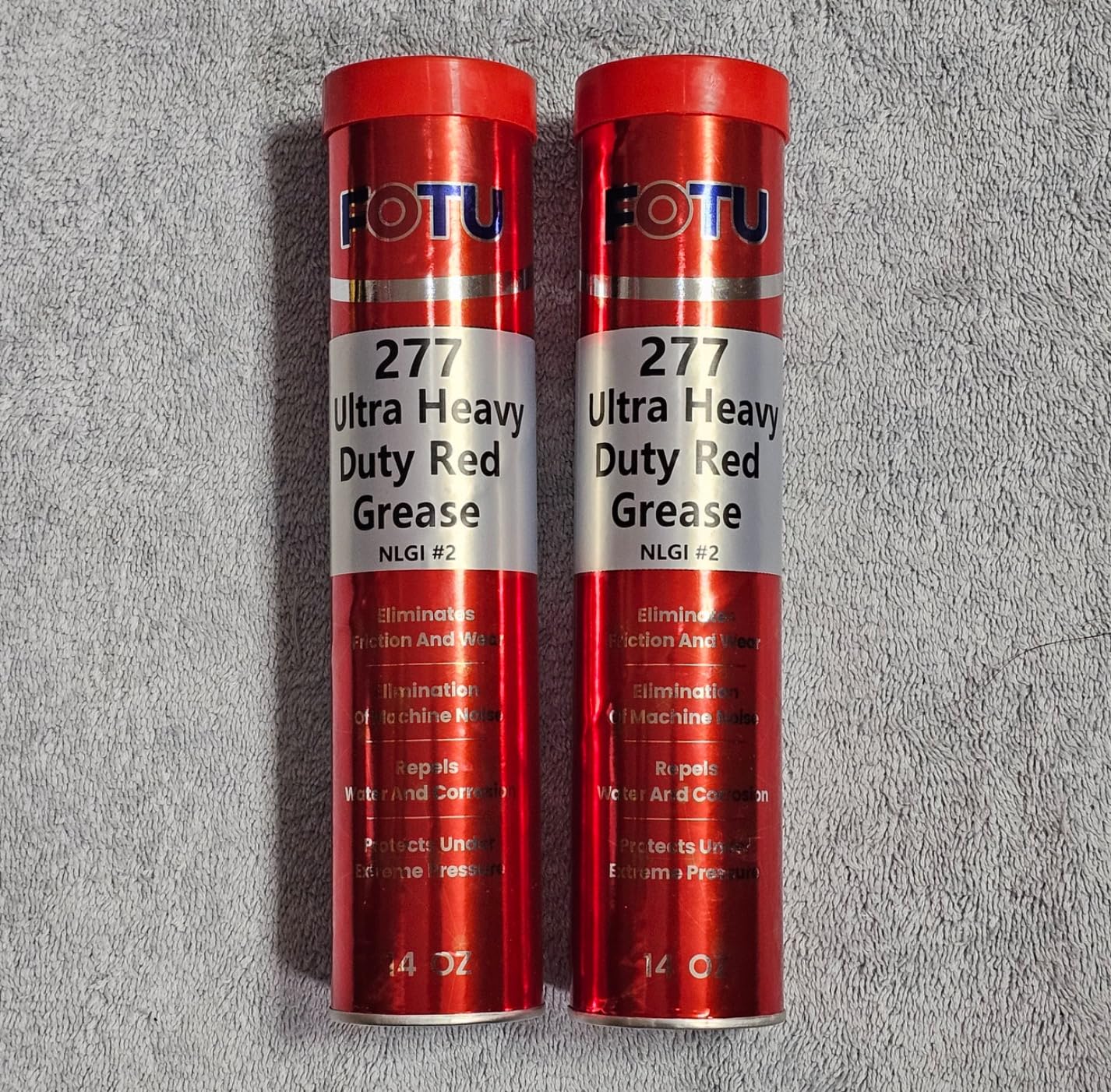 FOTU 277 Ultra Heavy-Duty Red Grease Tube, 2-Pack 14oz Wheel Bearing Grease | High Temp Waterproof NLGI #2 Red Grease Tube, Extreme Pressure Lubricant for Trailers, Automotive, Trucks & Marine customer photo 1