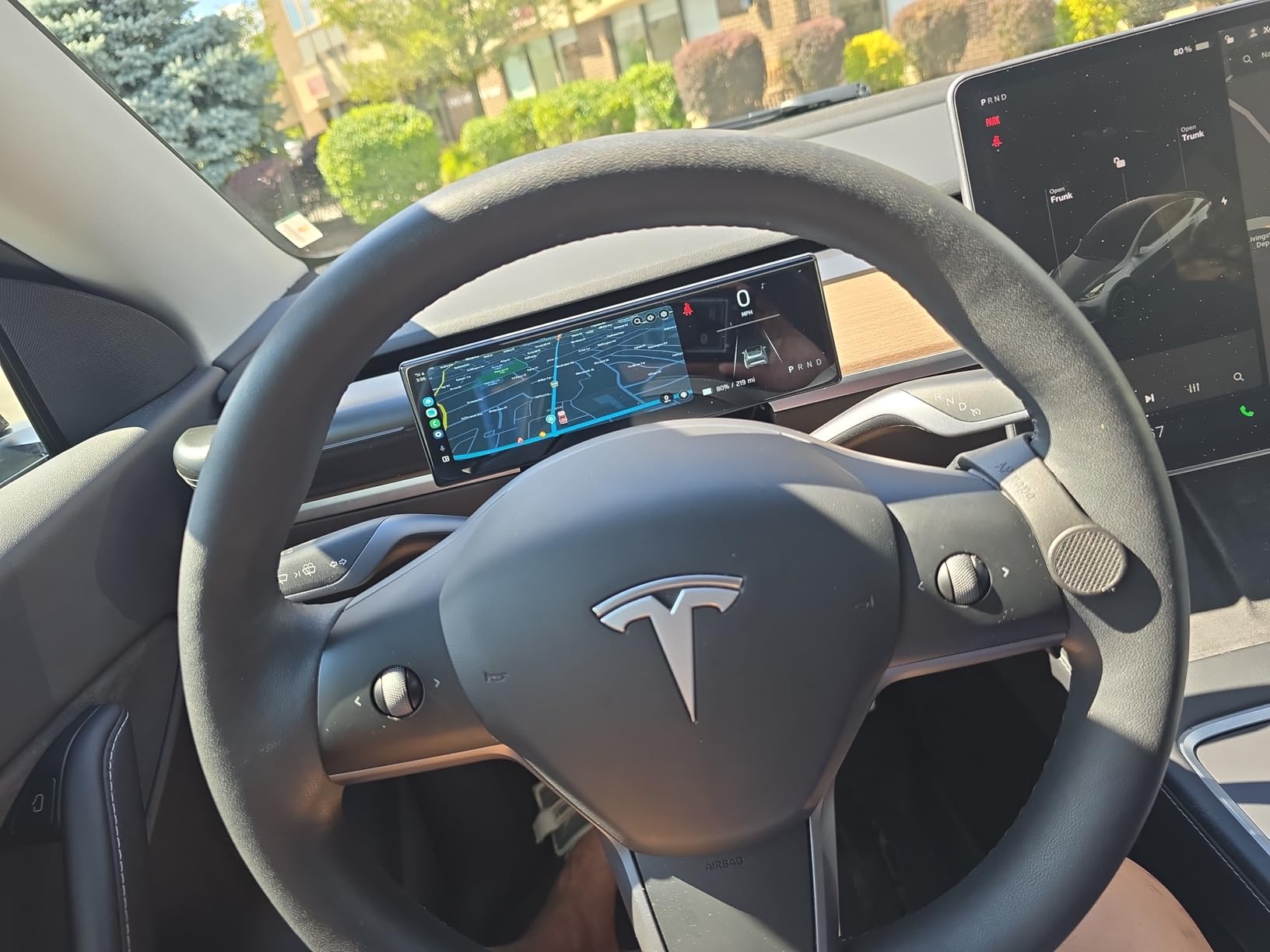 Head Up Display for Tesla Model 3 2017-2023 Model Y 2019-2024 with Wireless/Wired Carplay Android Auto Bluetooth WiFi USB Navigation Power Speed IPS HD Touchscreen (8.8in-T12) customer photo 2