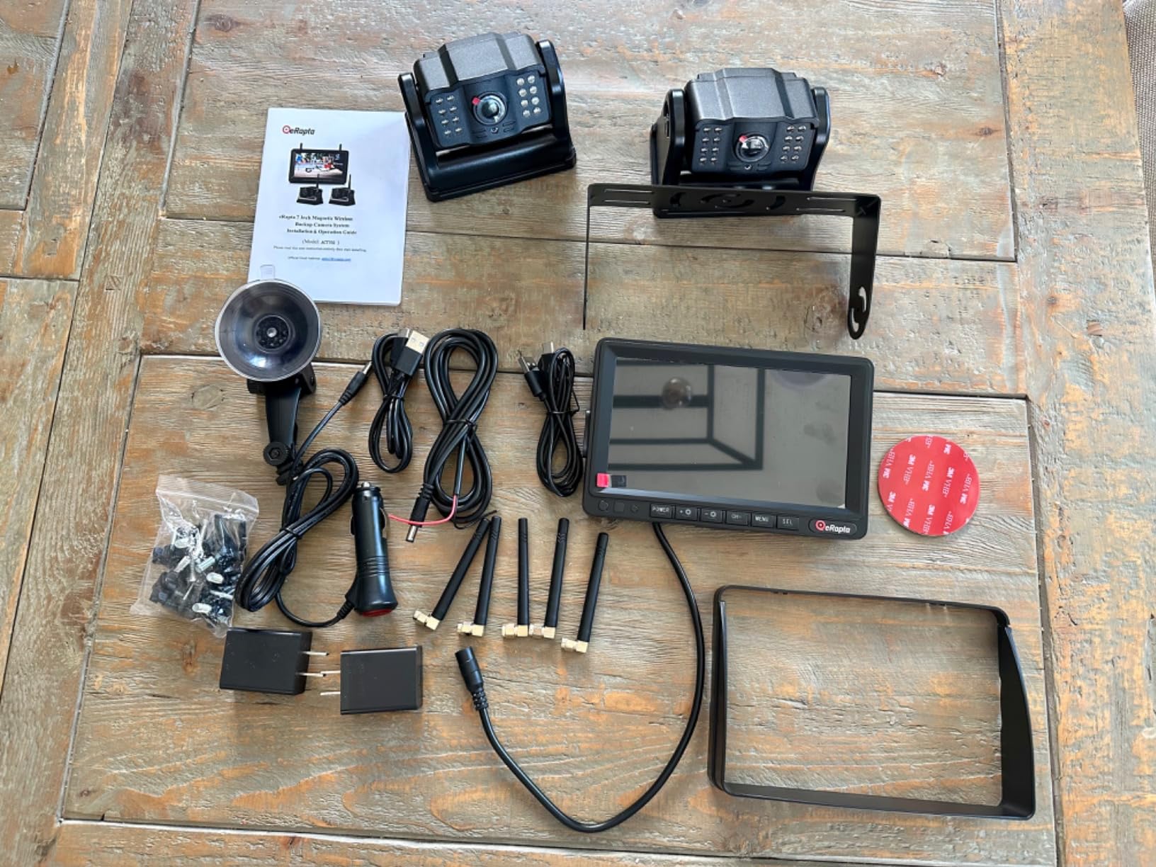 eRapta Dual Magnetic Wireless Backup Cameras - HD1080P 7