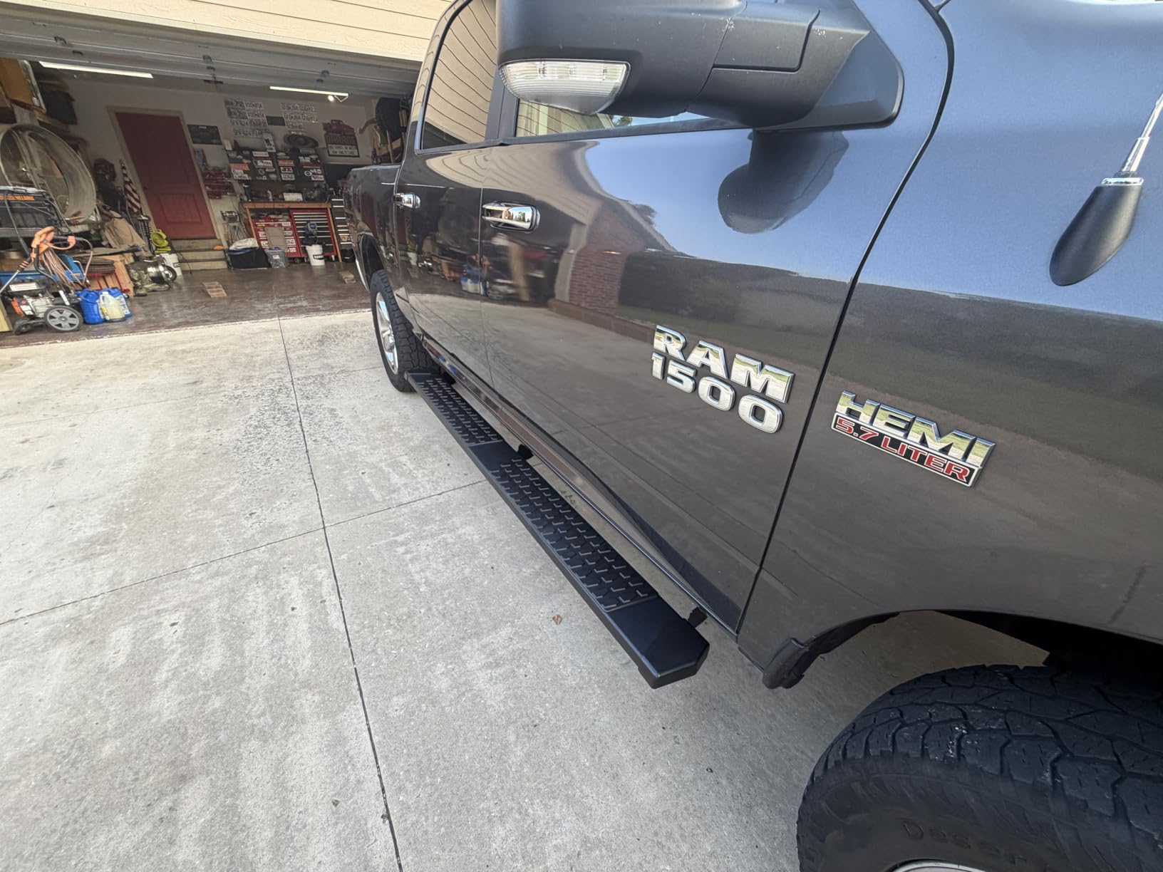 Crew Cab Running Boards Side Steps Compatible with 2019-2026 Chevy Silverado & GMC Sierra 1500 (Excl 2019 Ld/Lt), 2020-2026 2500 HD 3500 HD, Black Textured Aluminum Nerf Bars customer photo 1