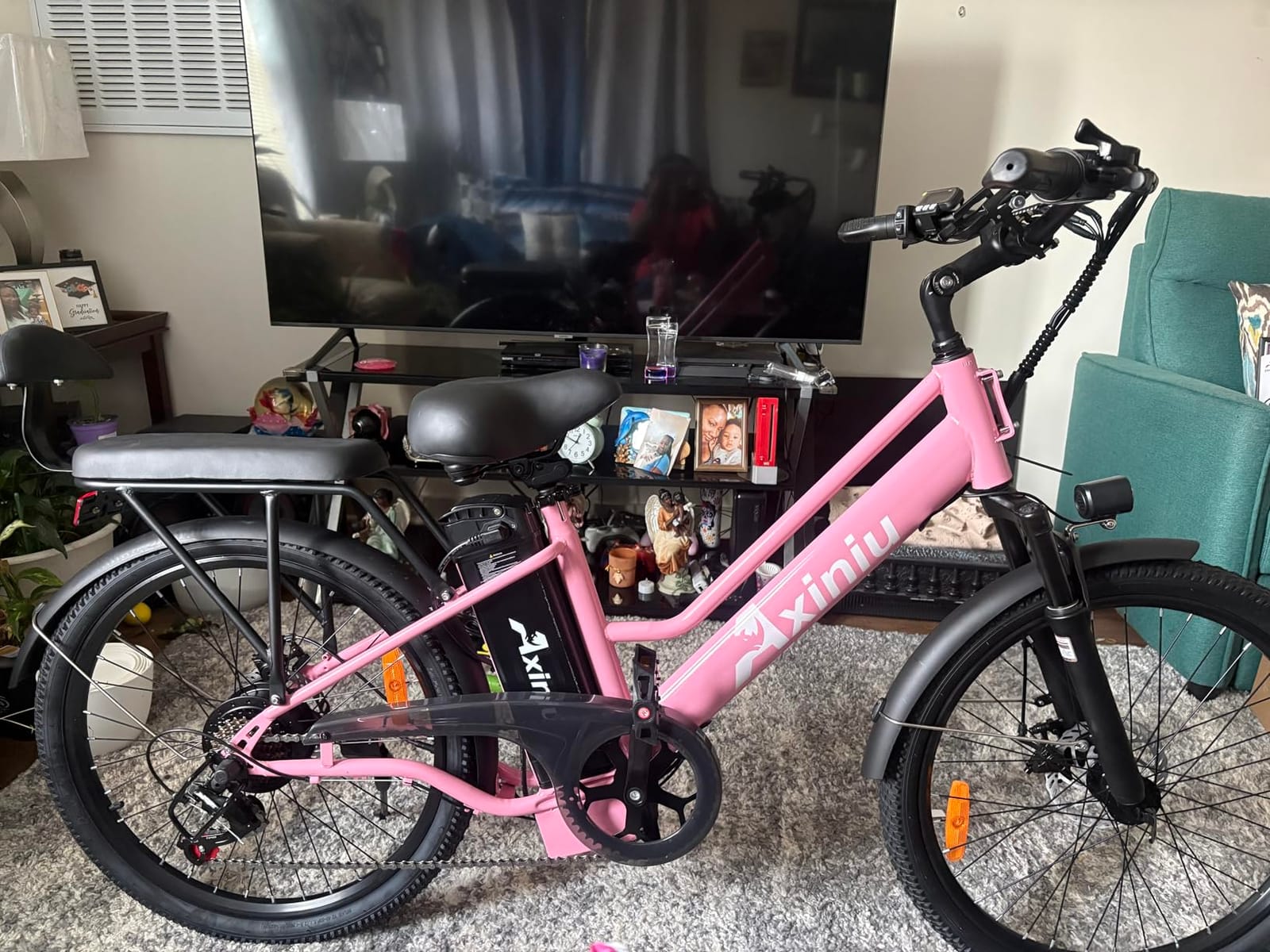 24 Inch Electric Bike for Adults, Step Through Ebike for Women, Peak 1000W Motor 22MPH, 48V 20AH Removable Battery Up to 70 Miles, 7 Speed Dual Shock Absorber, City Cruiser Commuter Bicycle customer photo 1