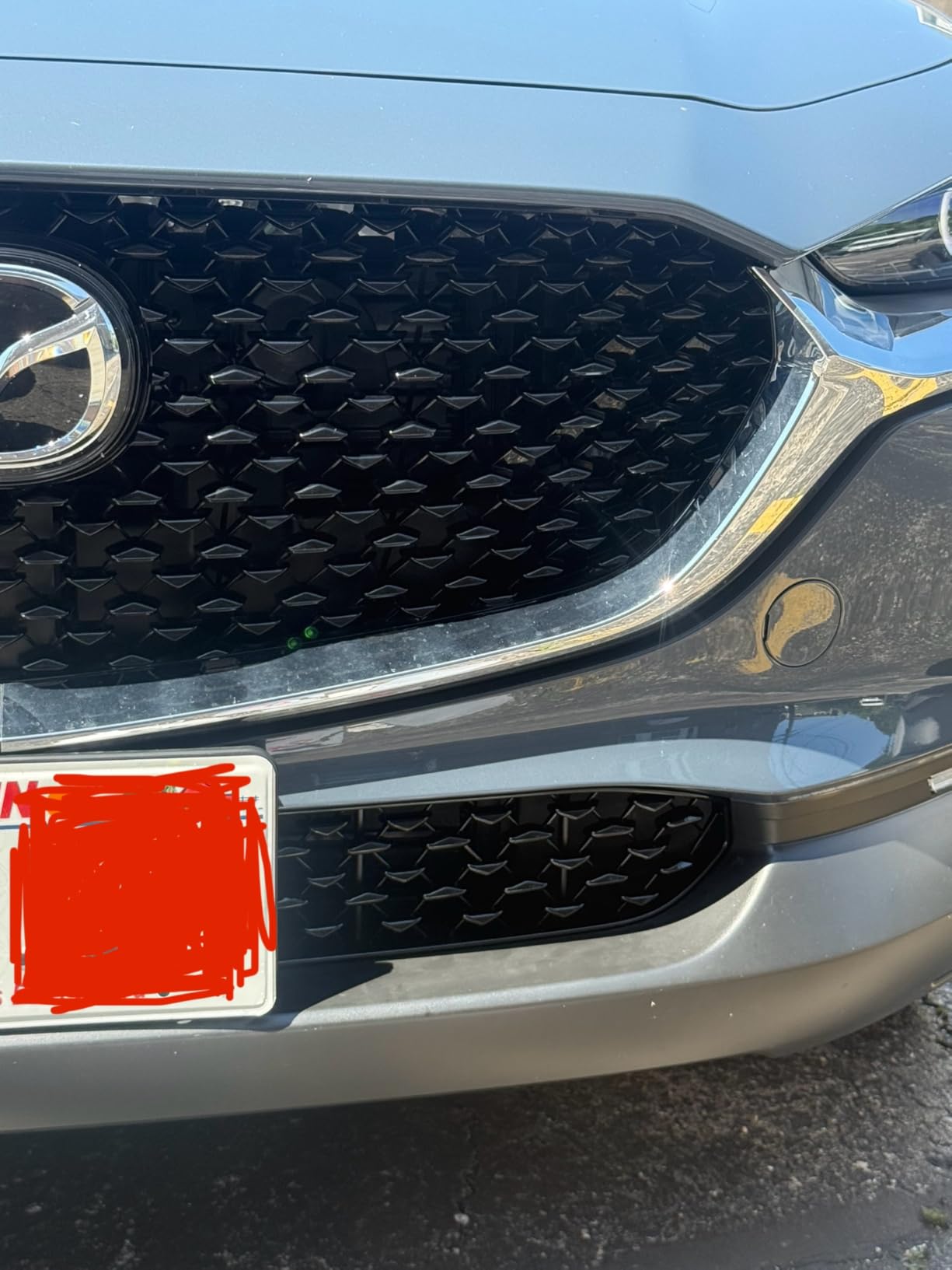 LUWU Front Grill Mesh Compatible With 2022 2023 2024 2025 Mazda CX-5 Front Mesh Grill Inserts Trims Front Mesh Grille Cover Guard for 2024 2025 Mazda CX5 Car Exterior Accessories ABS Material, 2PCS customer photo 2