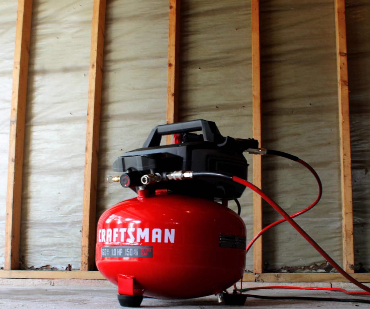CRAFTSMAN 6 Gallon 150 PSI Oil-Free Pancake Air Compressor CMXECXA02106410, 2.6 SCFM at 90 PSI with Dual Couplers customer photo 2